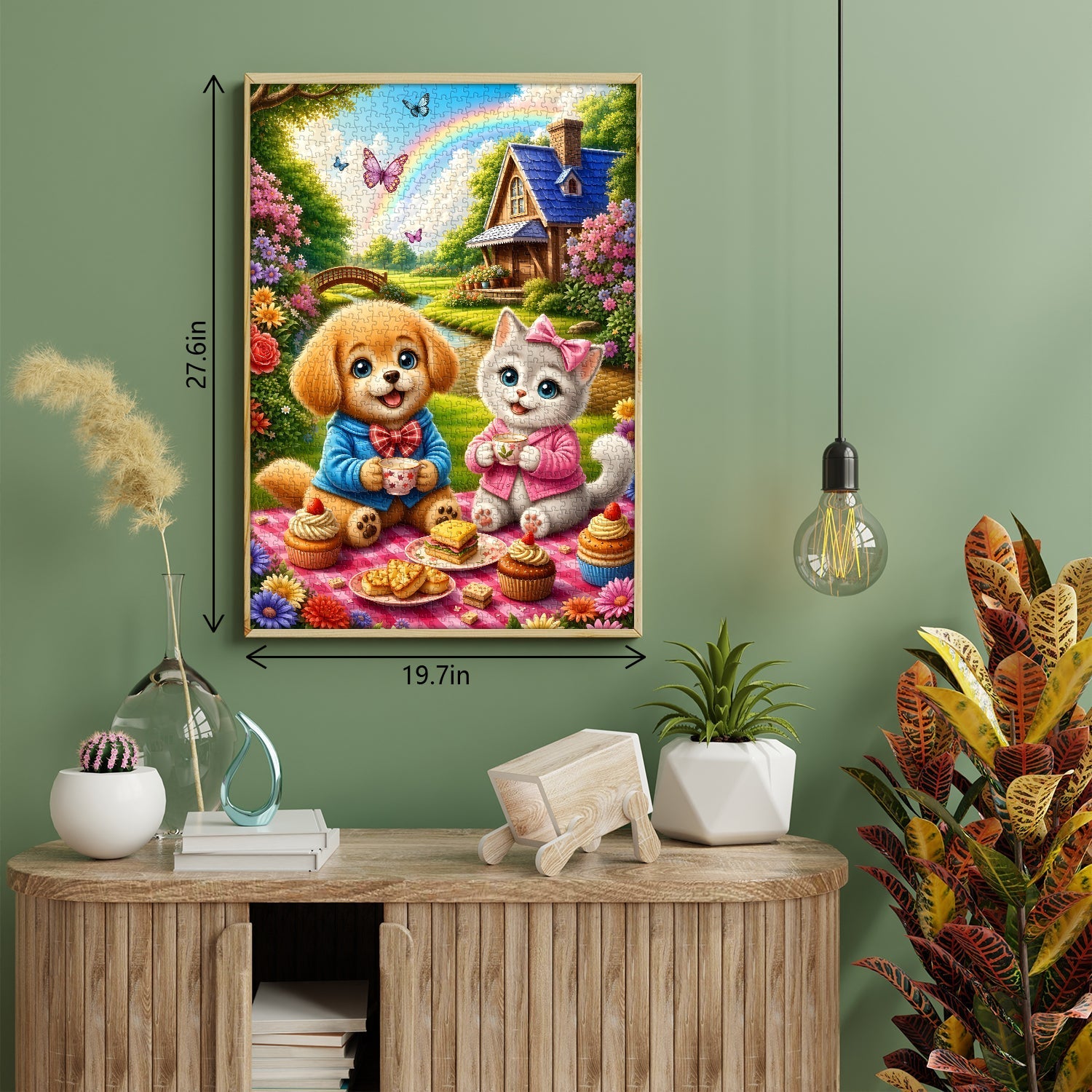 Cute pet picnic Jigsaw Puzzle 1000 Piece