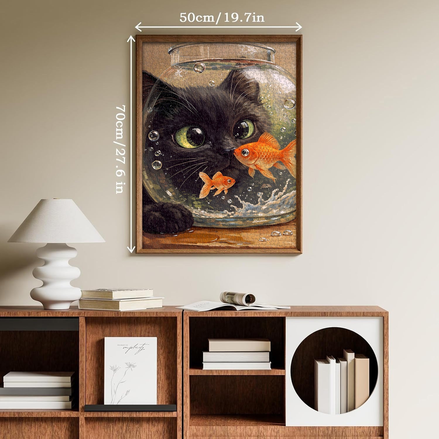 Puzzle De 1000 Pièces Chat Et Poissons Rouges