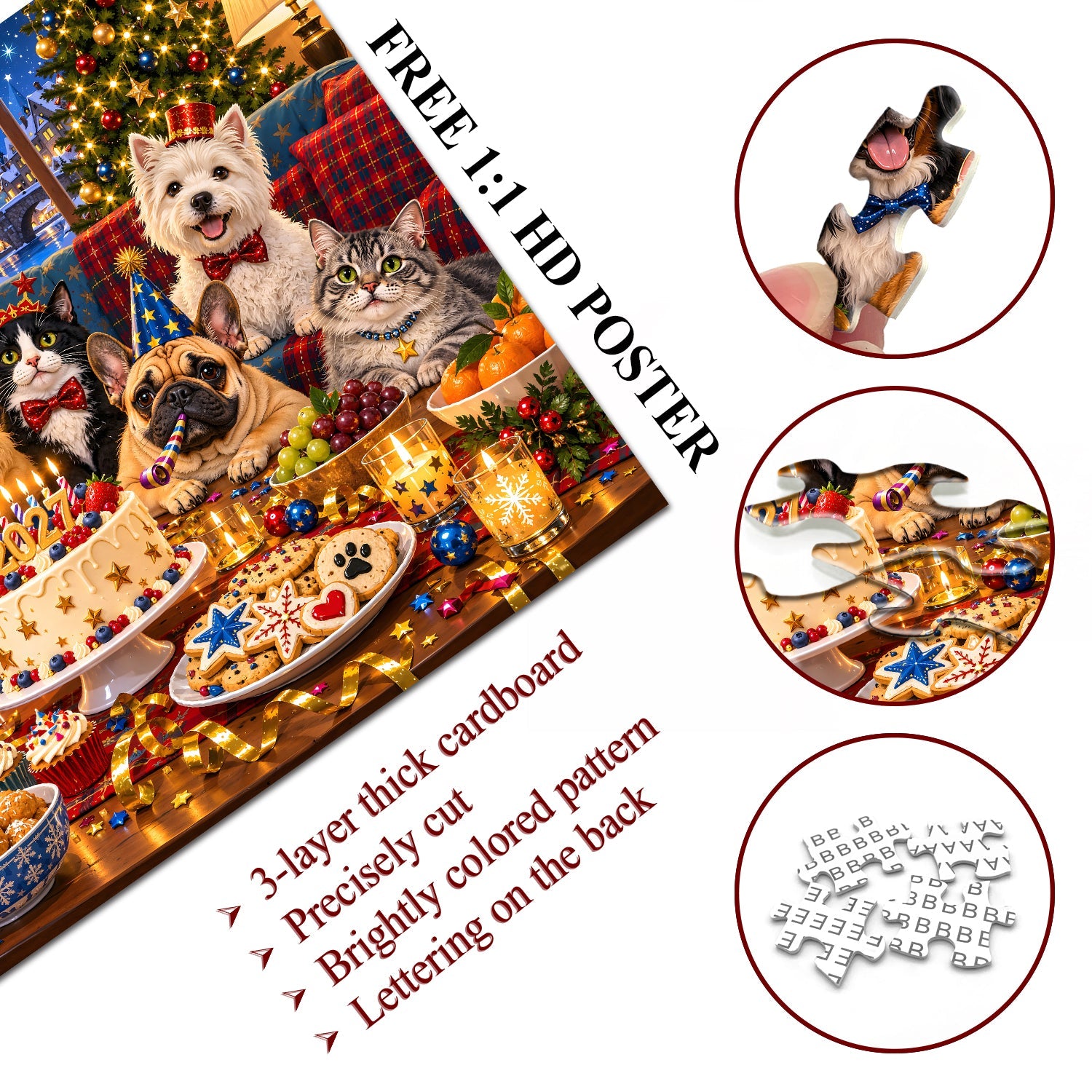 Christmas Pet Party Jigsaw Puzzle 1000 Pieces