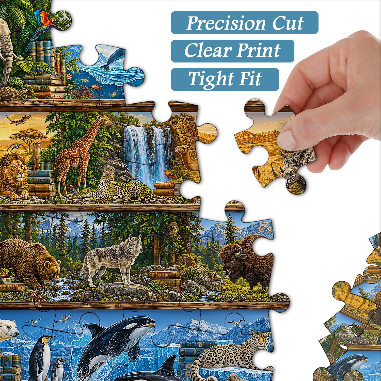 Wildlife Bookshelf Jigsaw Puzzle 1000 Pieces