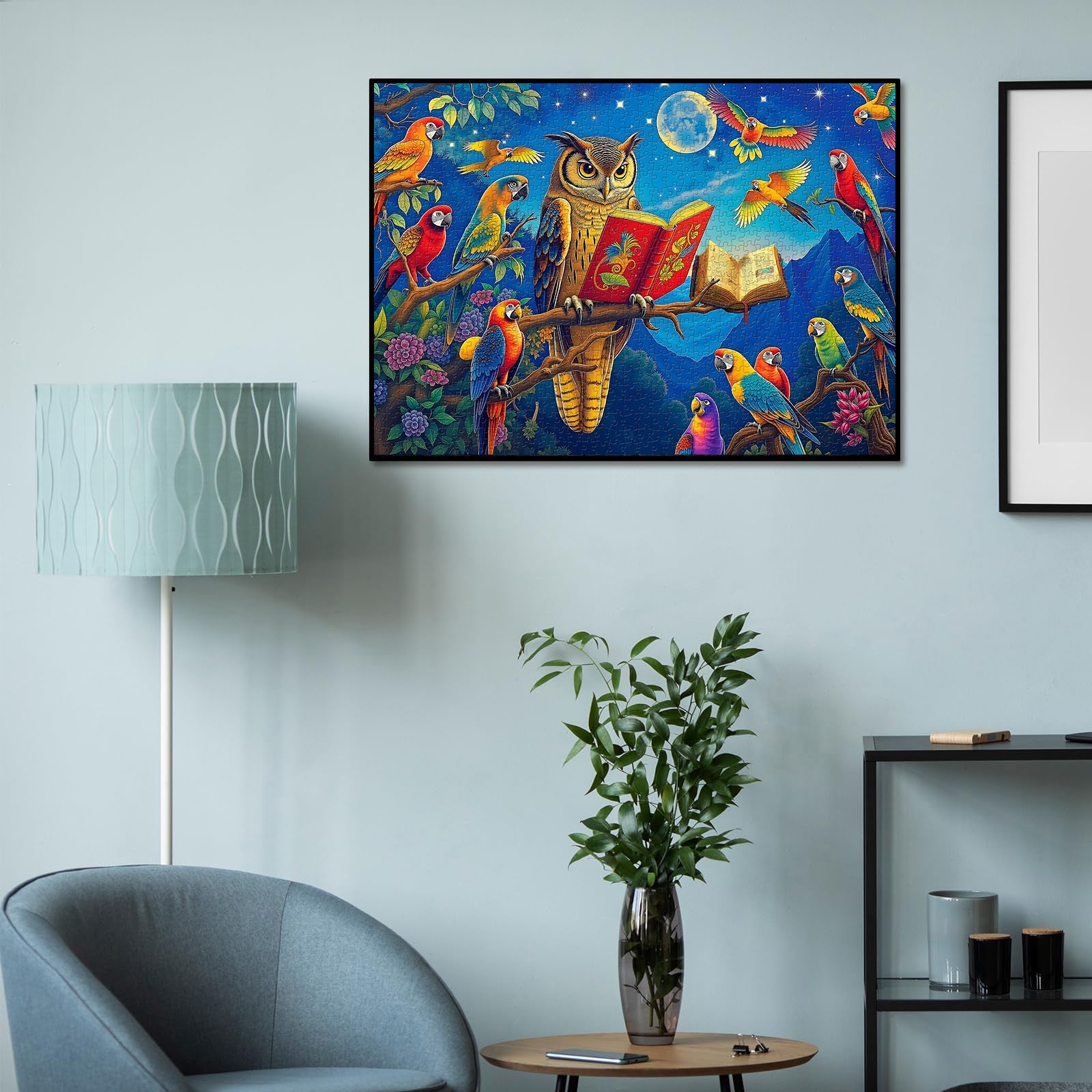 Night Owl & Parrot Storytime Jigsaw Puzzle 1000 Pieces