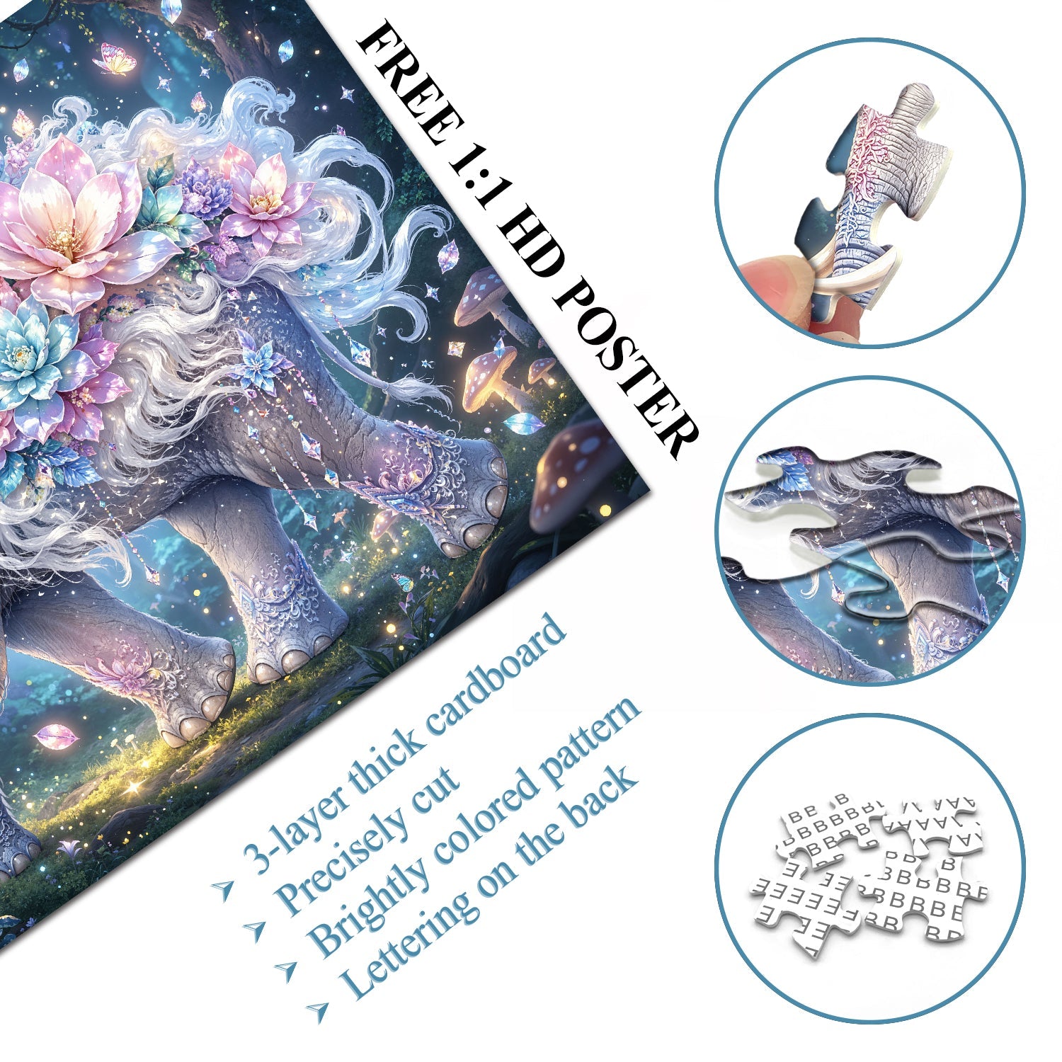 Mystic Floral Elephant Jigsaw Puzzle 1000 Piece