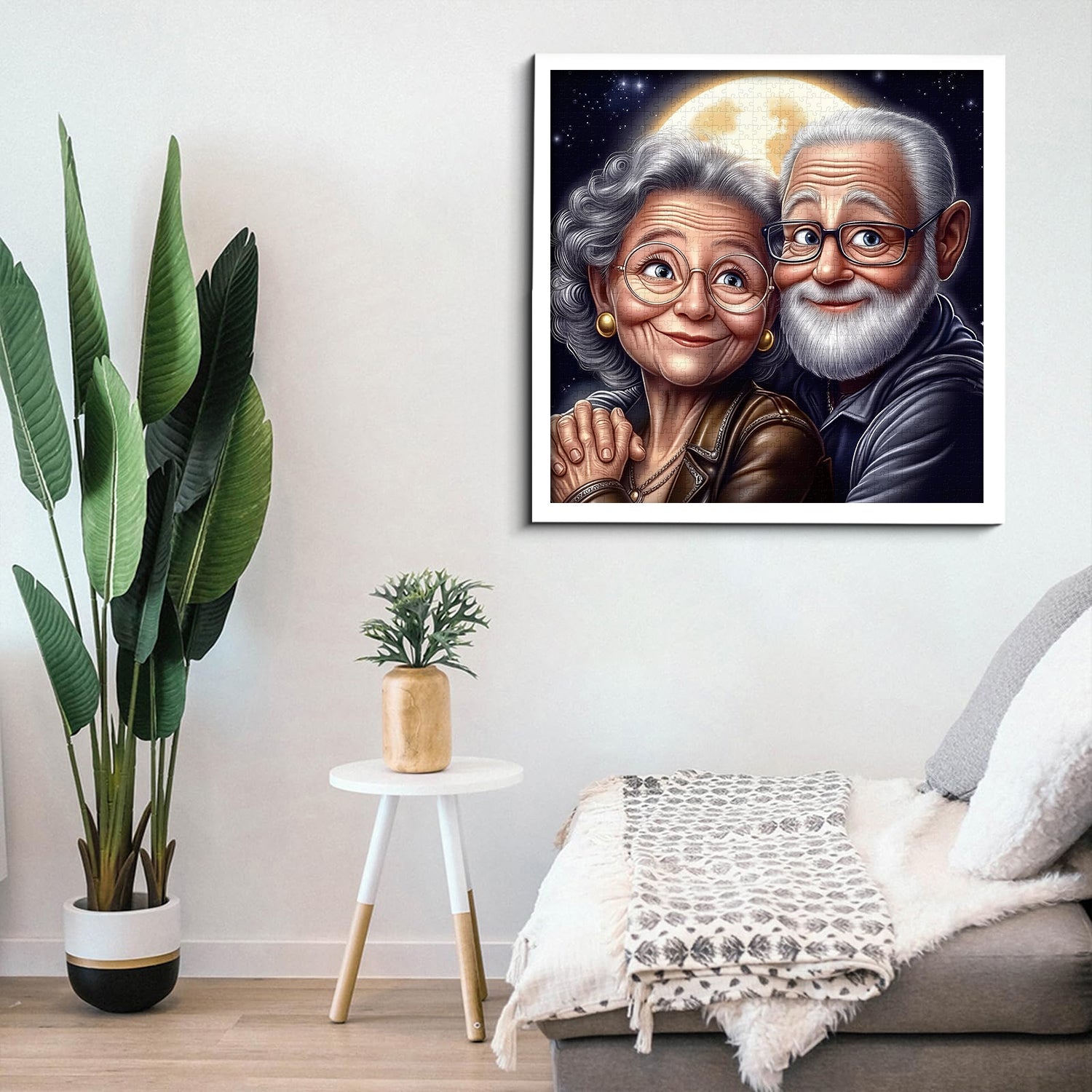 Silver Hair Embrace Jigsaw Puzzle 1000 Pieces