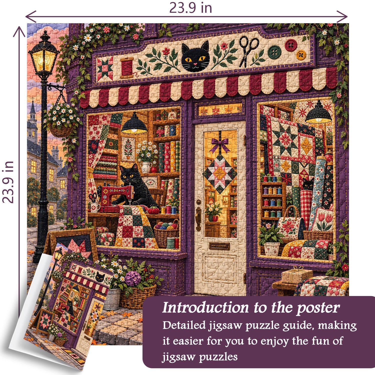 Black Cat Sewing Shop Jigsaw Puzzle 1000 Pieces