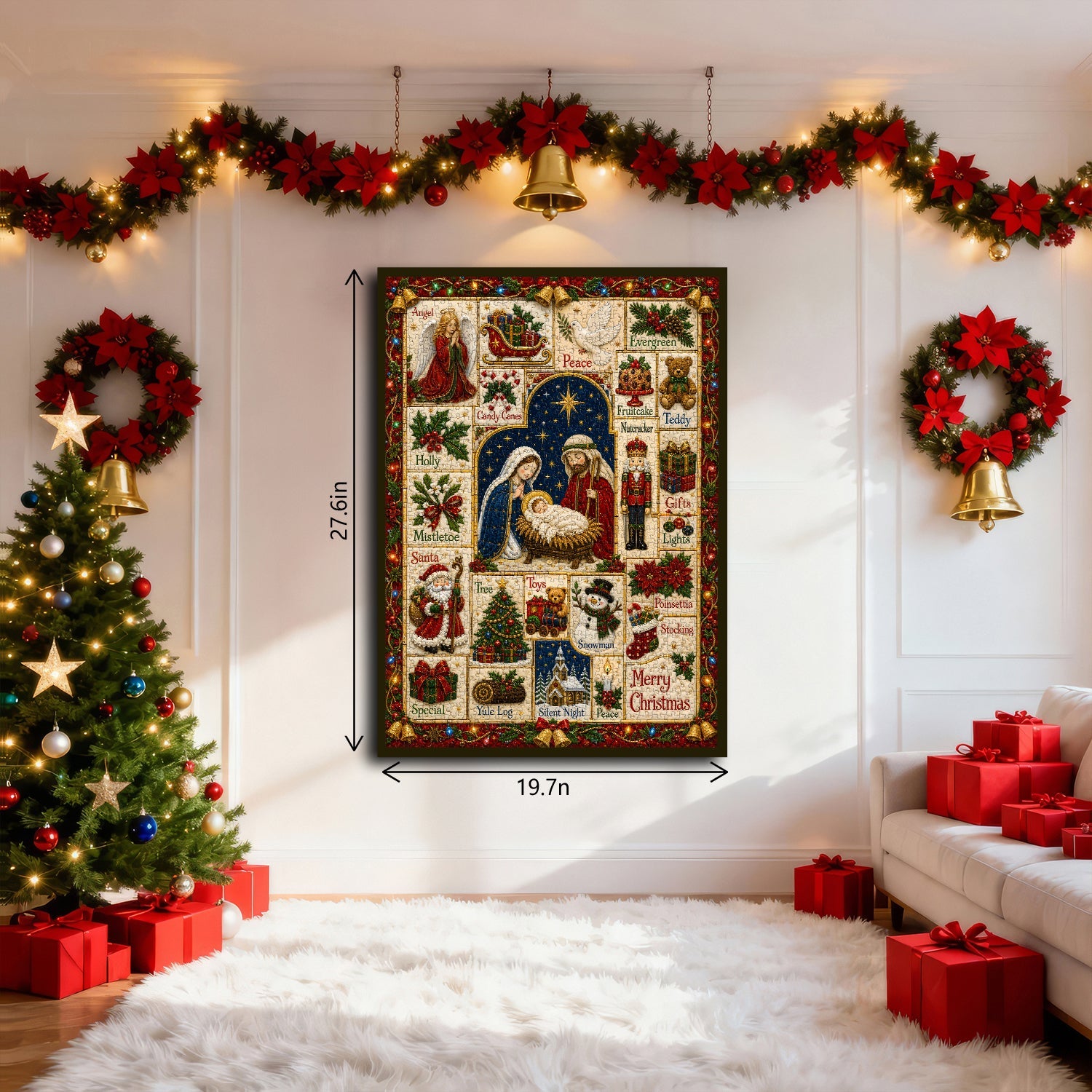 Vintage Christmas Patchwork Jigsaw Puzzle 1000 Pieces