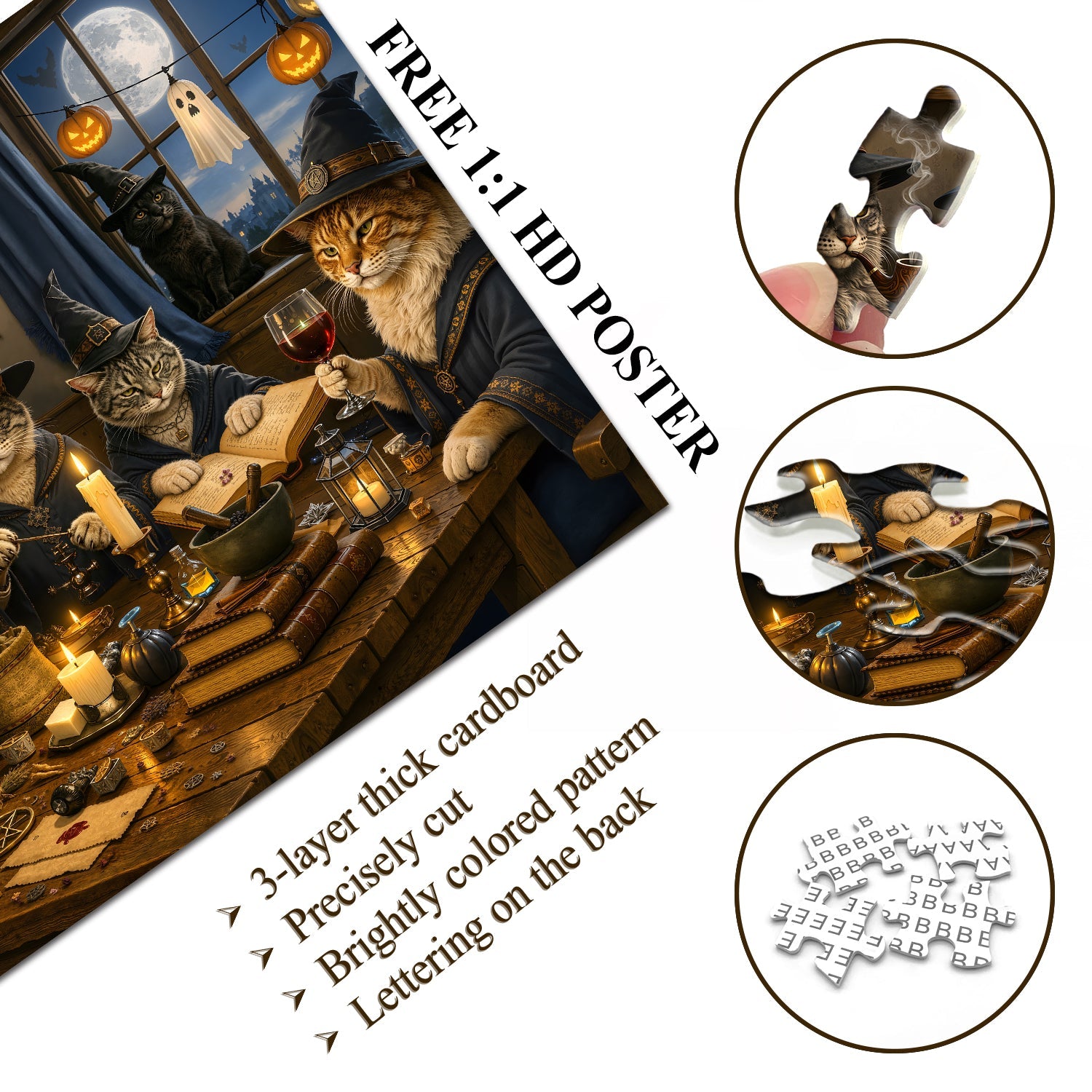Witch Cat Midnight Coven Jigsaw Puzzle 1000 Piece