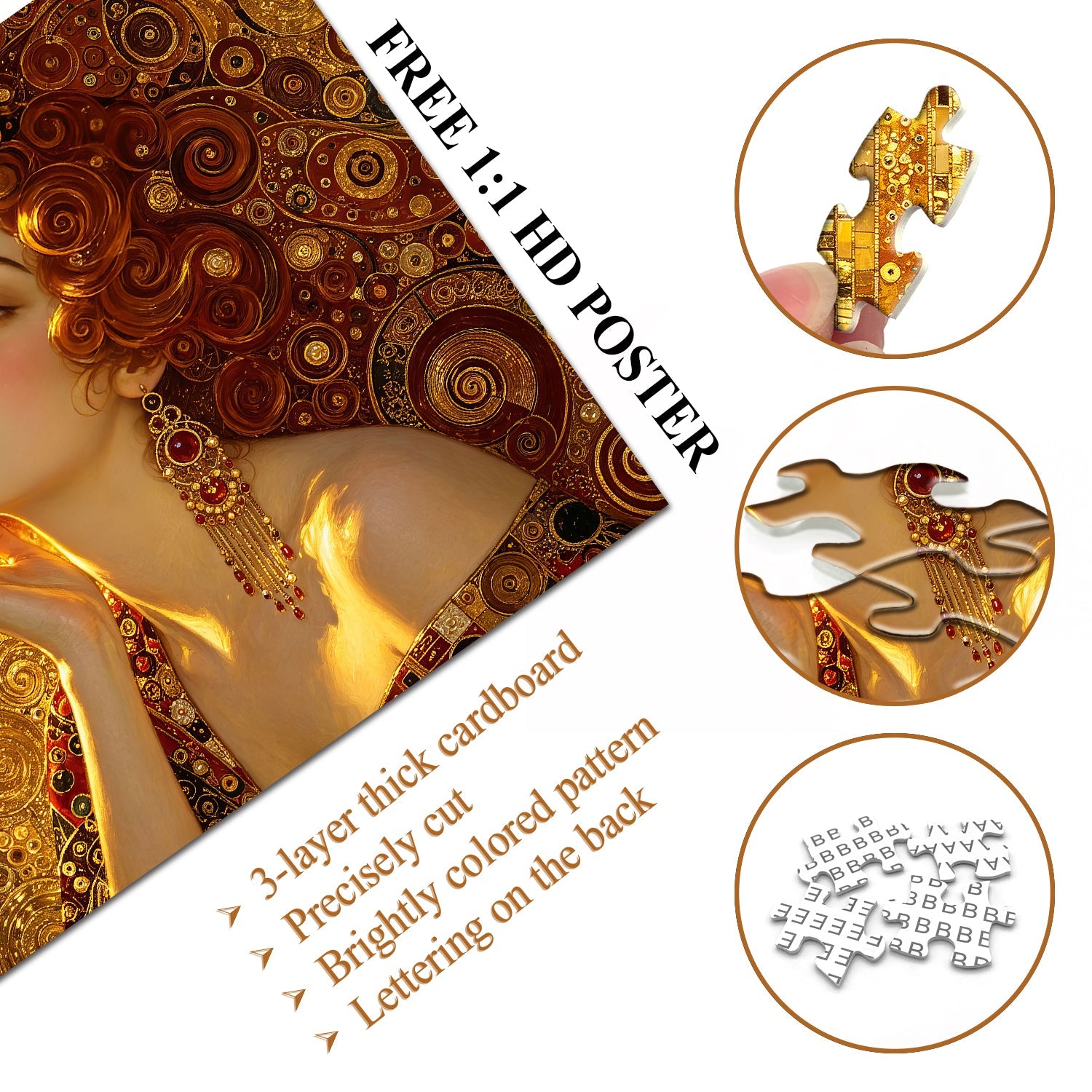Golden Whirl Elegance Jigsaw Puzzle 1000 Piece