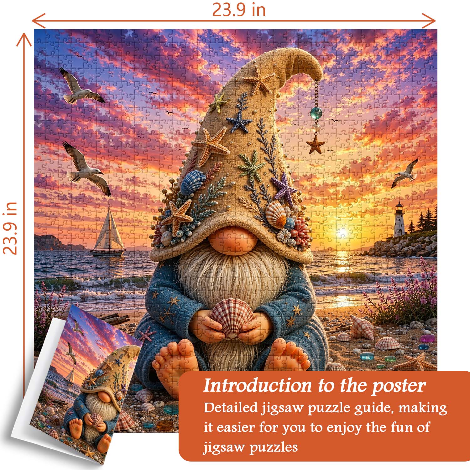 Shell-collecting gnome Jigsaw Puzzle 1000 Piece