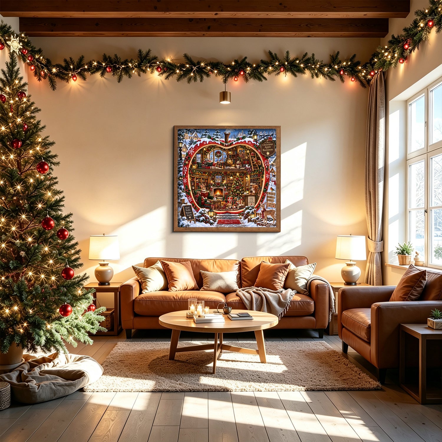 Christmas Apple Bookstore Jigsaw Puzzle 1000 Pieces