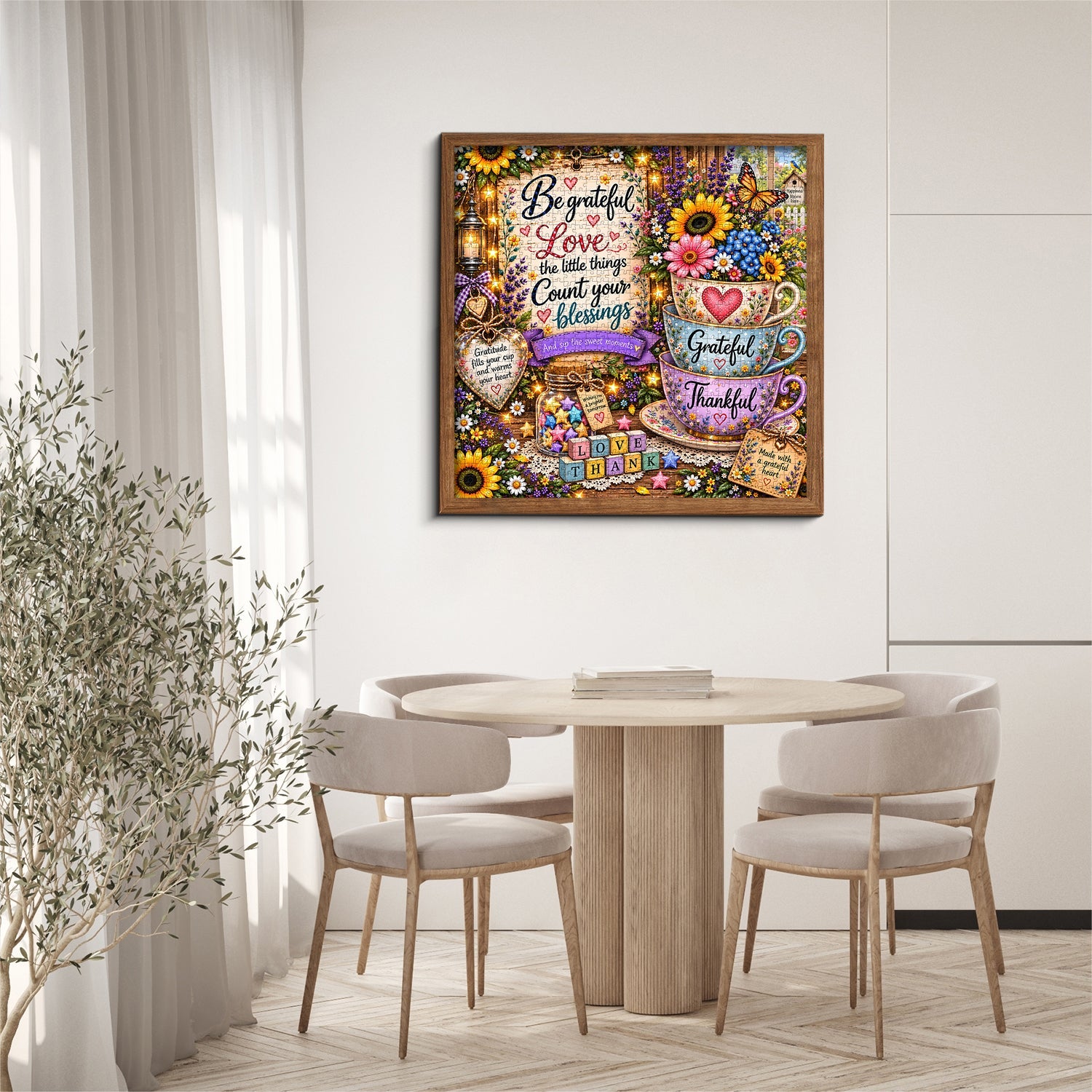 Grateful Floral Cup Jigsaw Puzzle 1000 Pieces