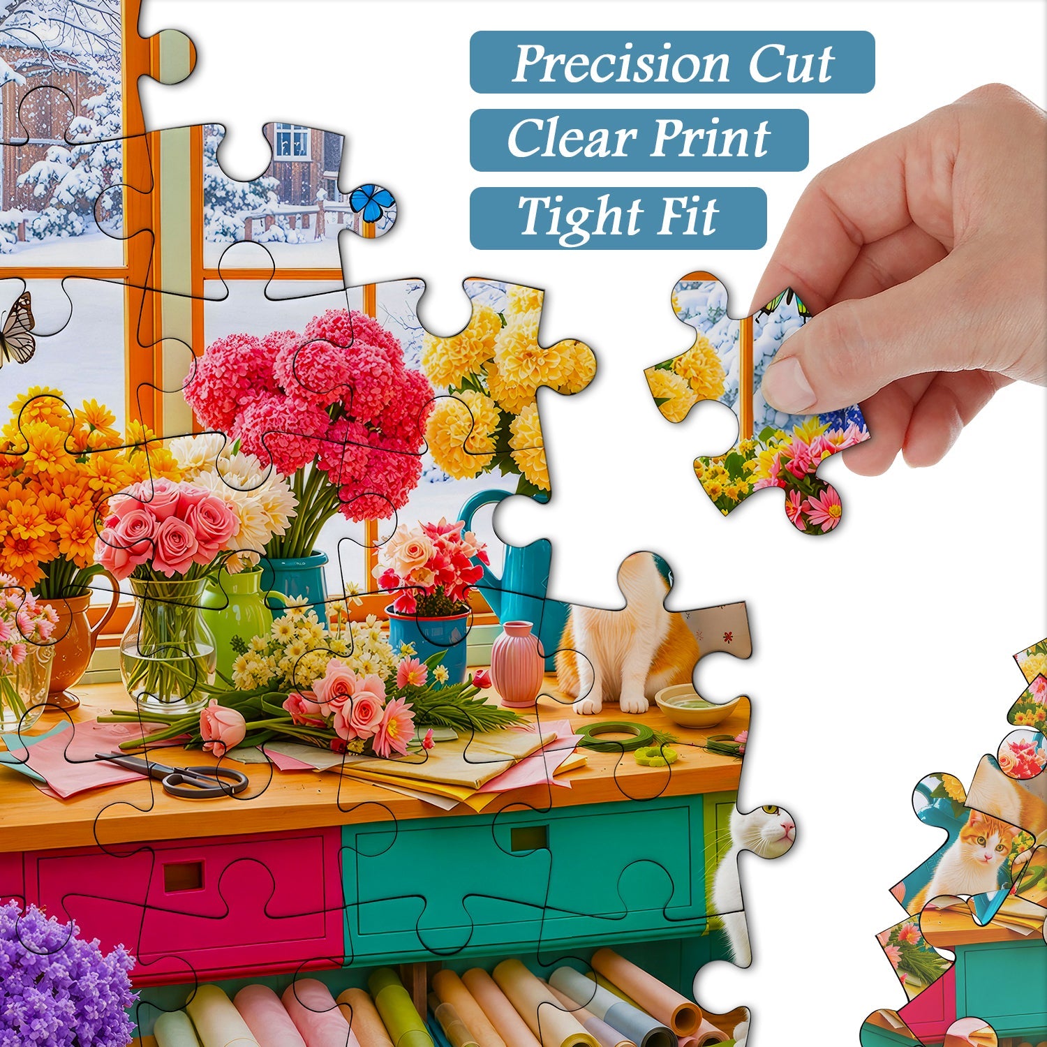 Snowy Flower Studio Jigsaw Puzzle 1000 Piece