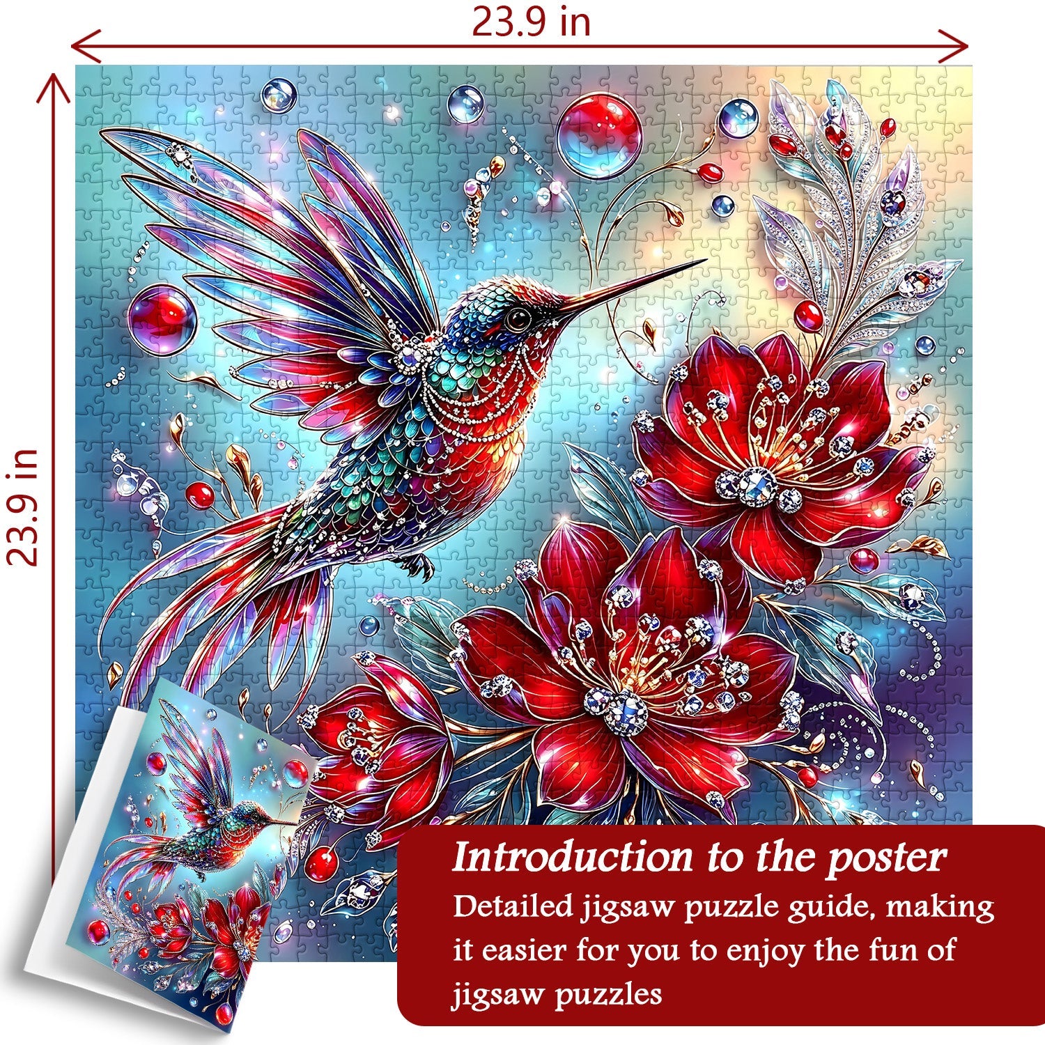 Gemstone Hummingbird Jigsaw Puzzle 1000 Pieces