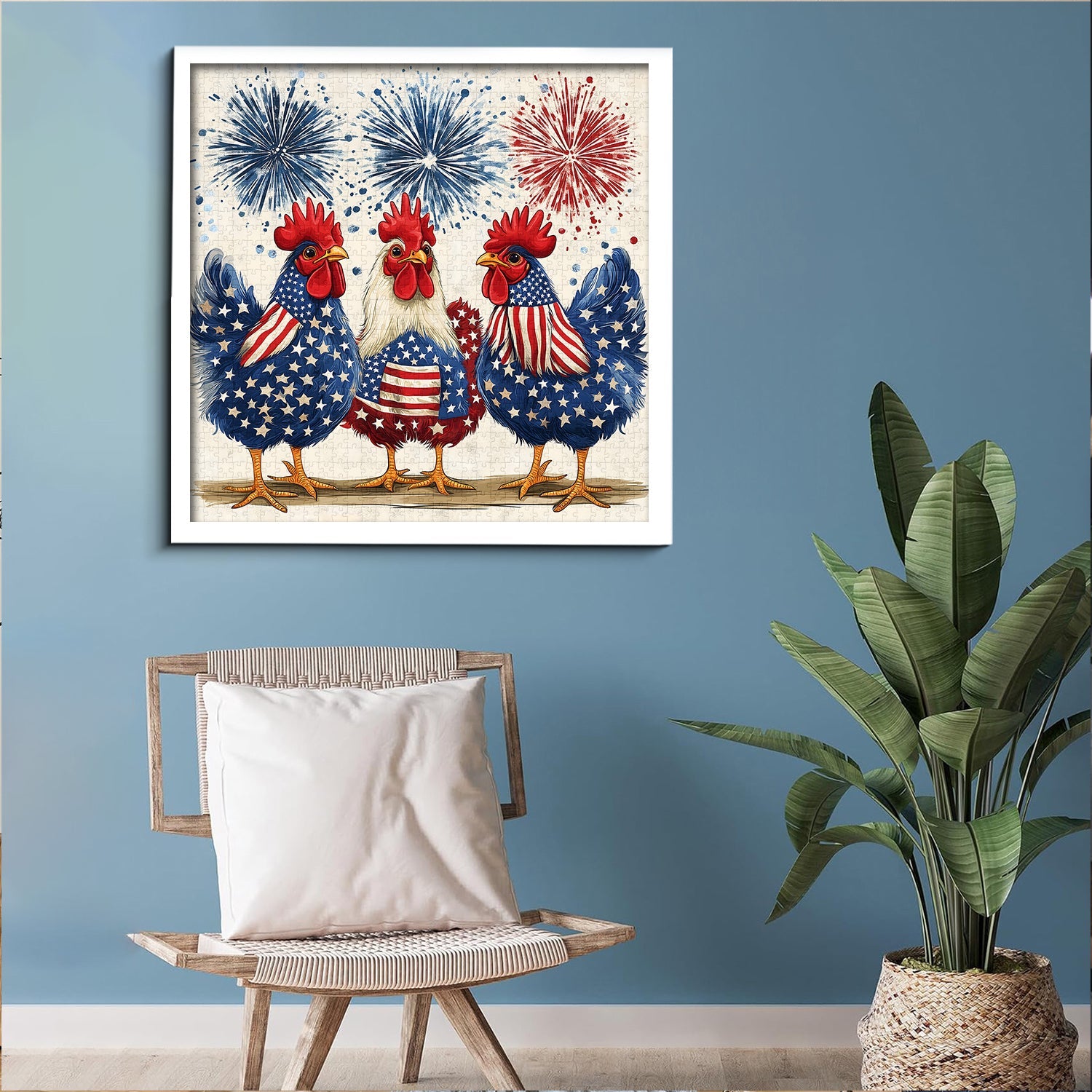 Patriotic Roosters Jigsaw Puzzle 1000 Pieces