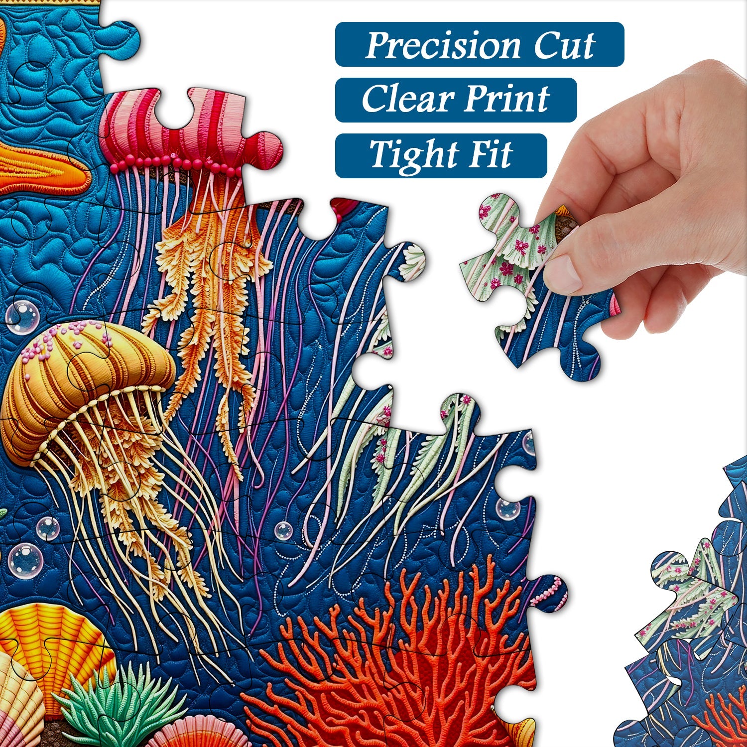 Quilted Jellyfish Dance Jigsaw Puzzle 1000 Pieces