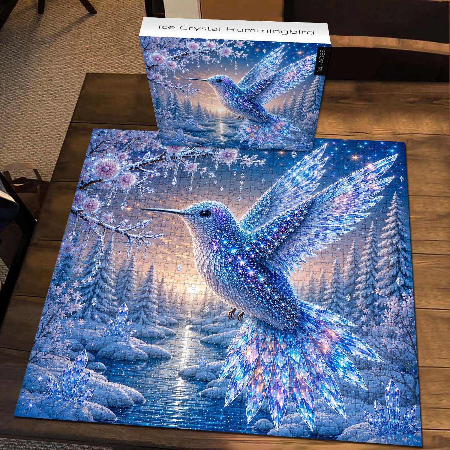 Ice Crystal Hummingbird Jigsaw Puzzle 1000 Piece