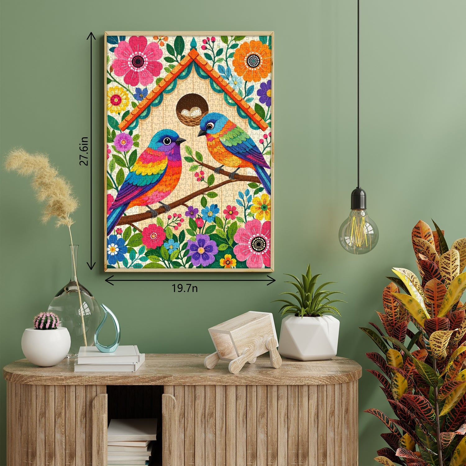Floral Bird Cottage Jigsaw Puzzle 1000 Piece