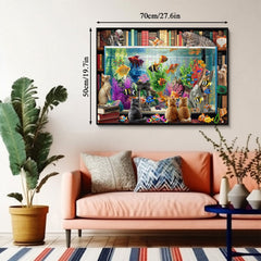 Puzzle de chat et poisson 1000 pièces