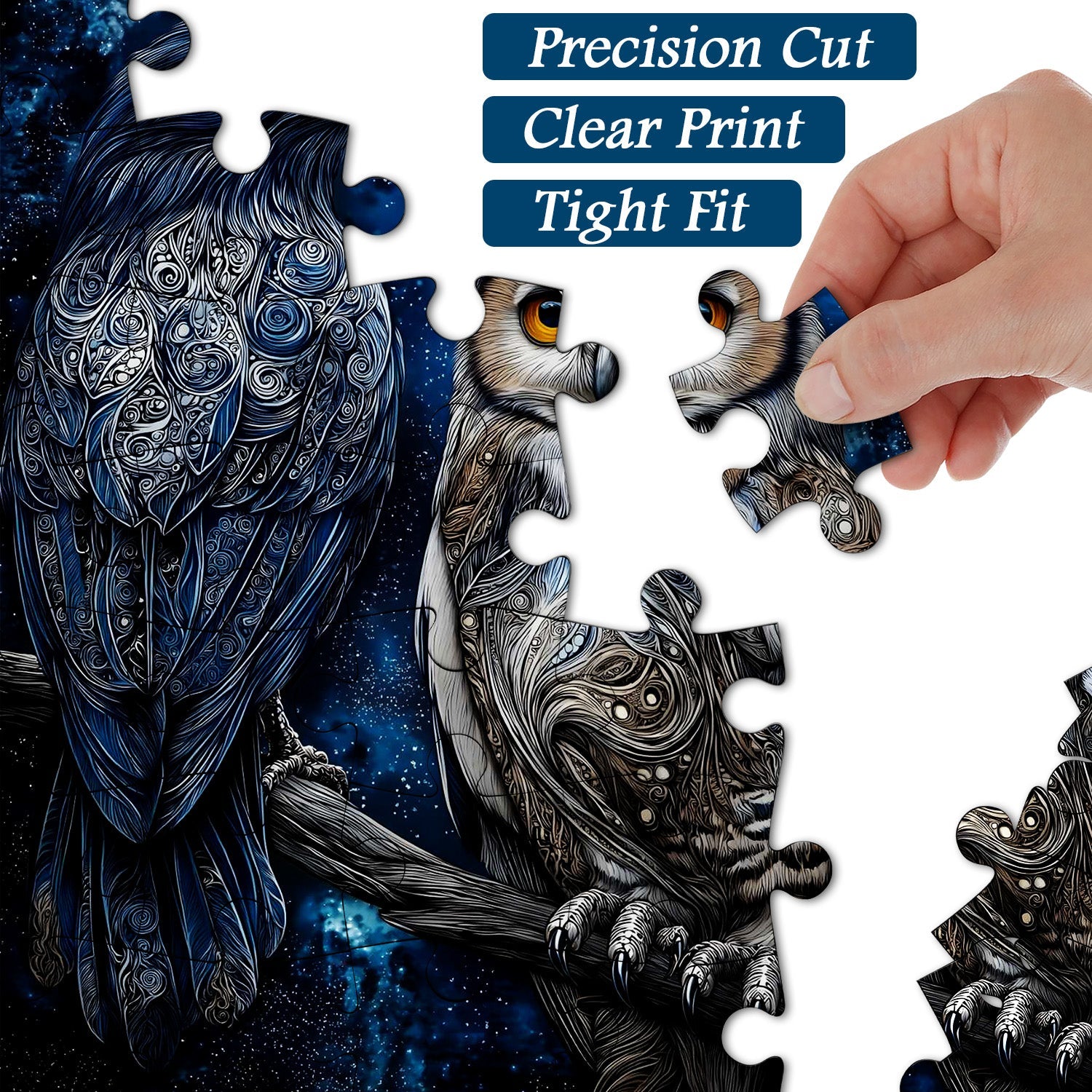 Moonlit Raven Owl Jigsaw Puzzle 1000 Pieces