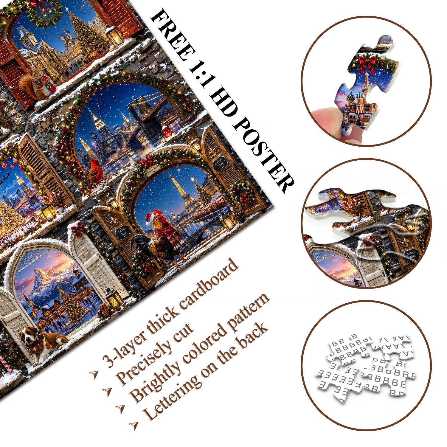Christmas Windows Jigsaw Puzzle 1000 Piece