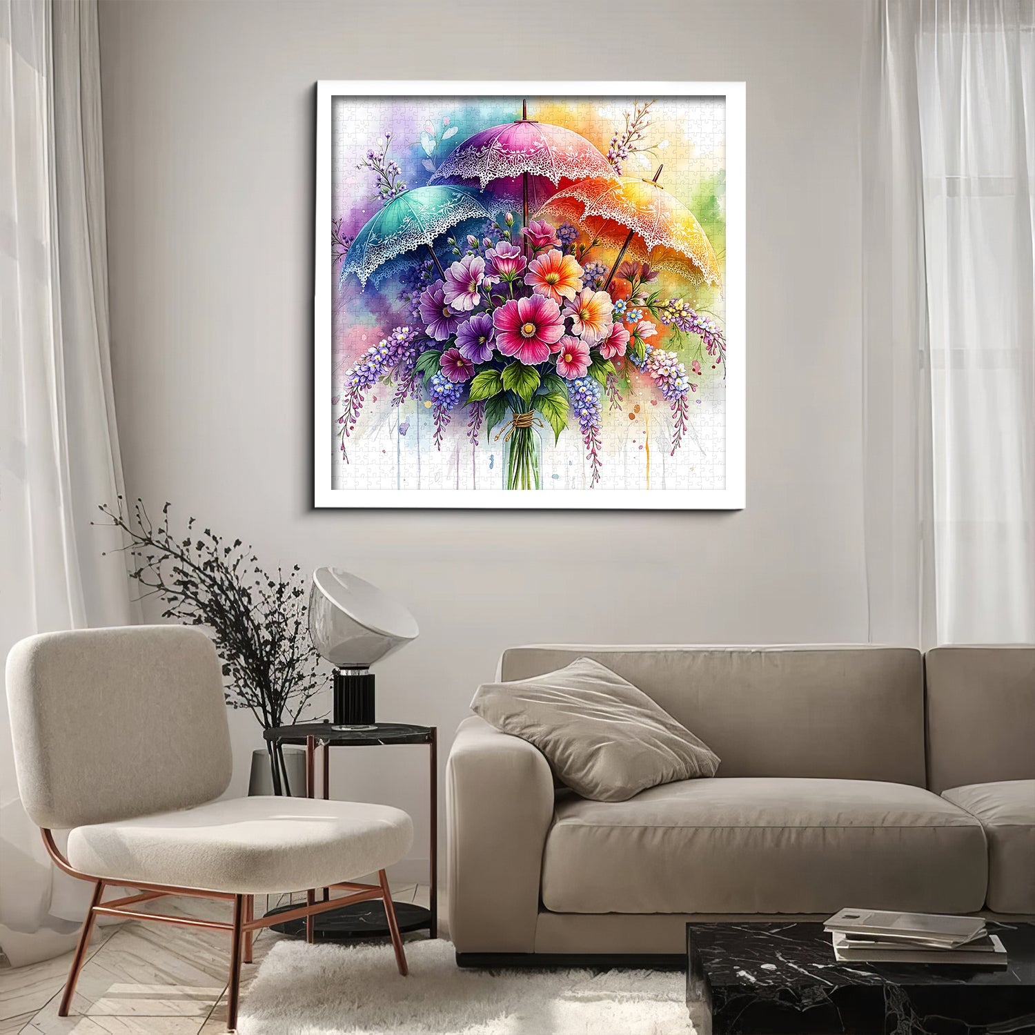 Umbrella Blooms Jigsaw Puzzle 1000 Pieces