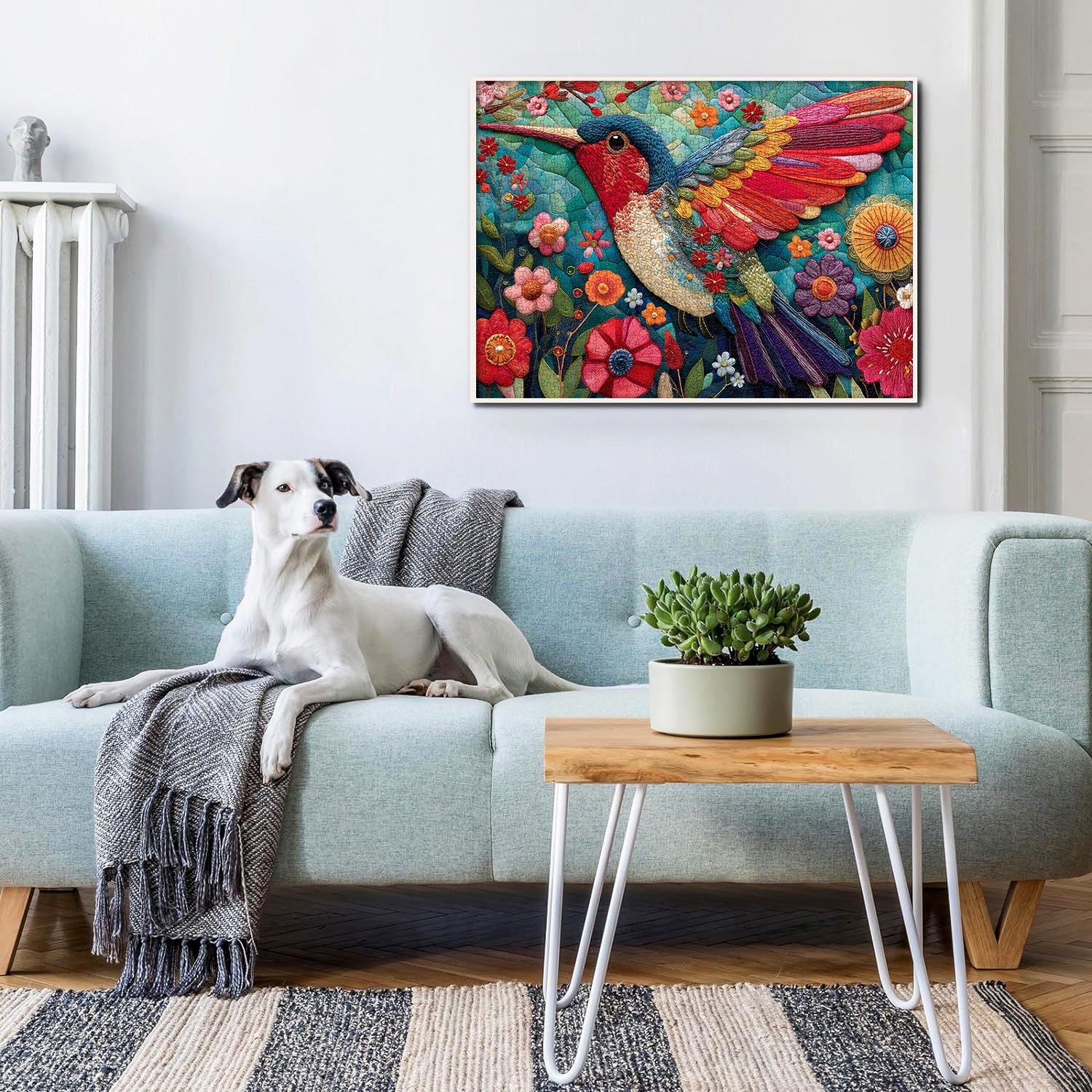 Patchwork Hummingbird Jigsaw Puzzle 1000 Pieces