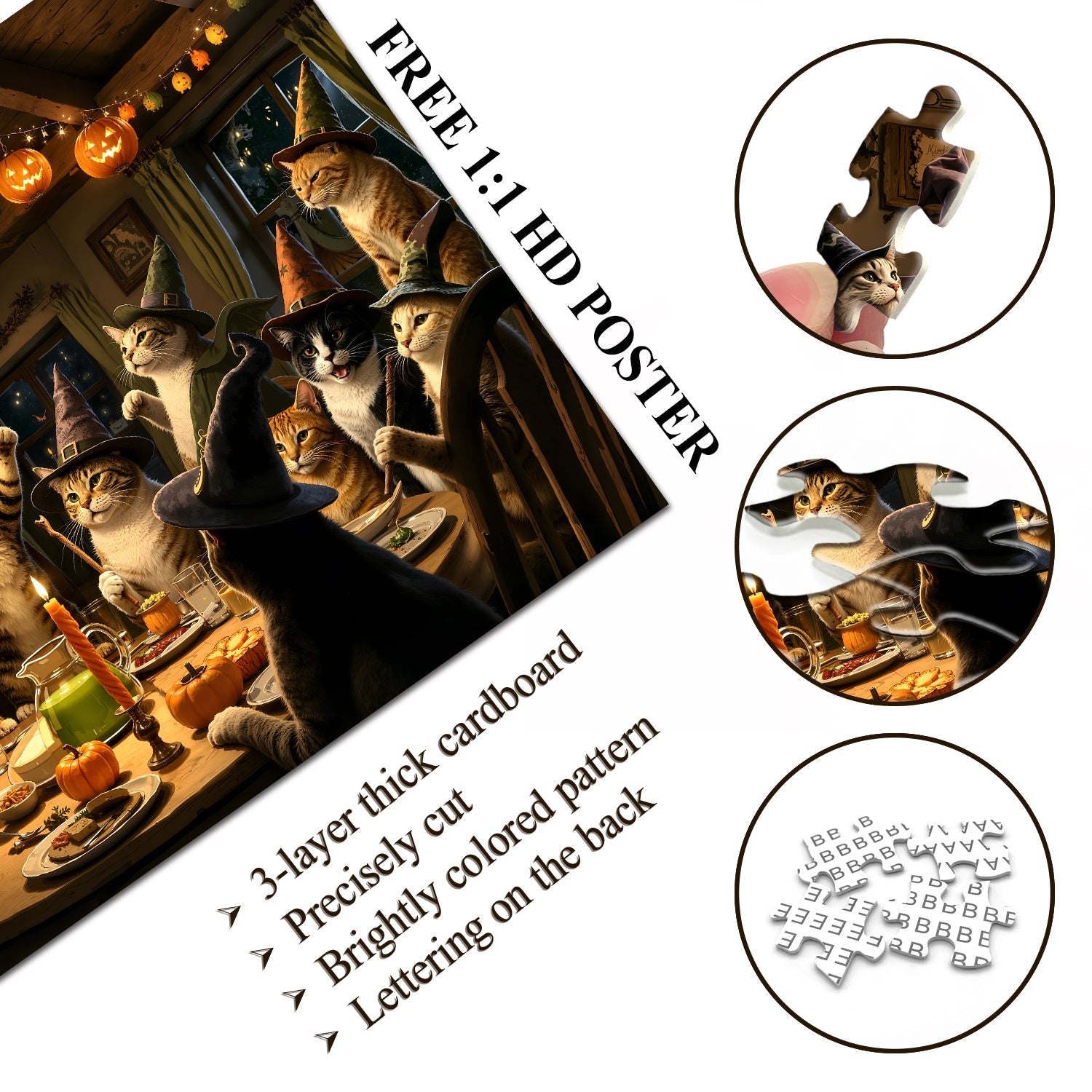 Witch Cat Feast Jigsaw Puzzle 1000 Piece
