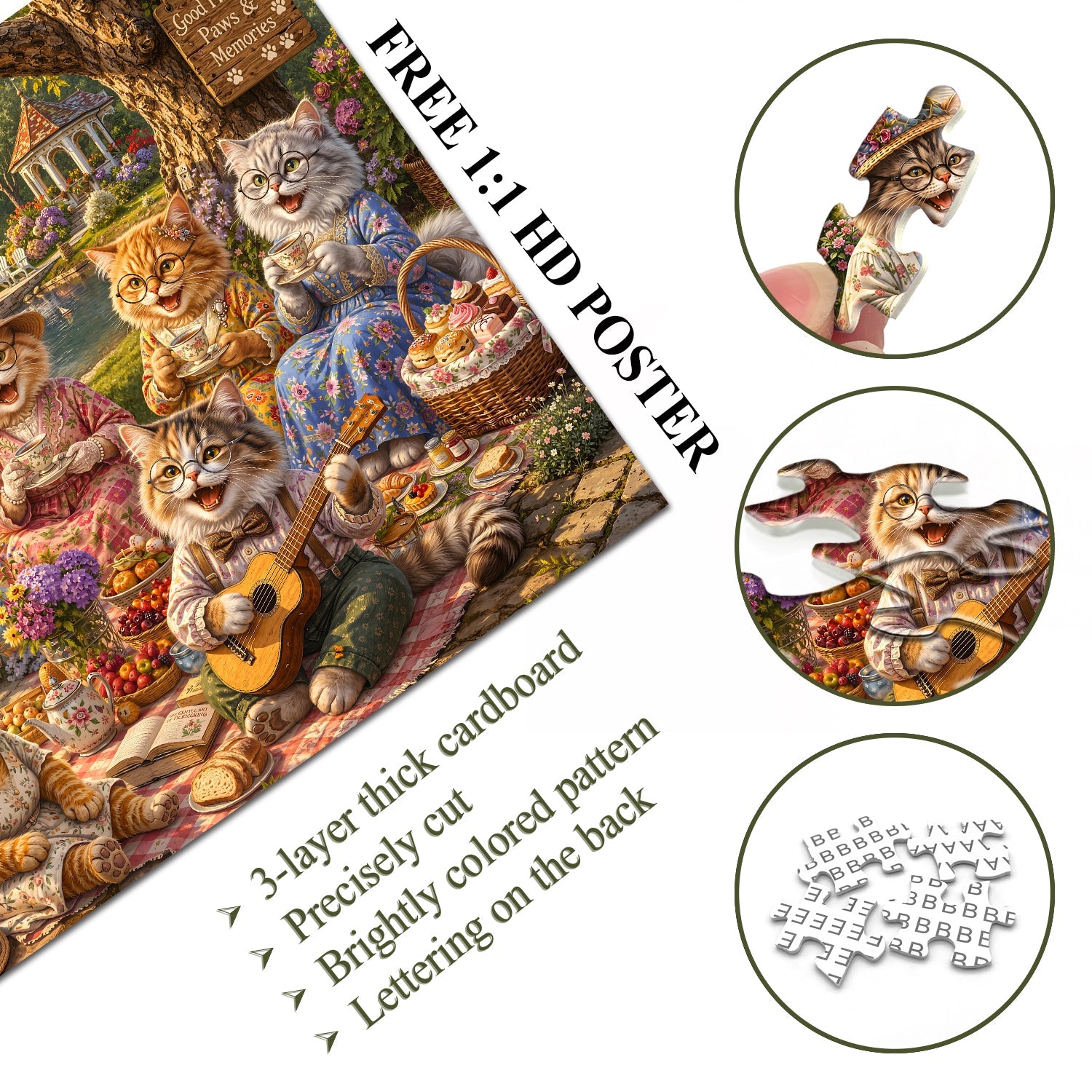 Lakeside Cat Tea Jigsaw Puzzle 1000 Piece