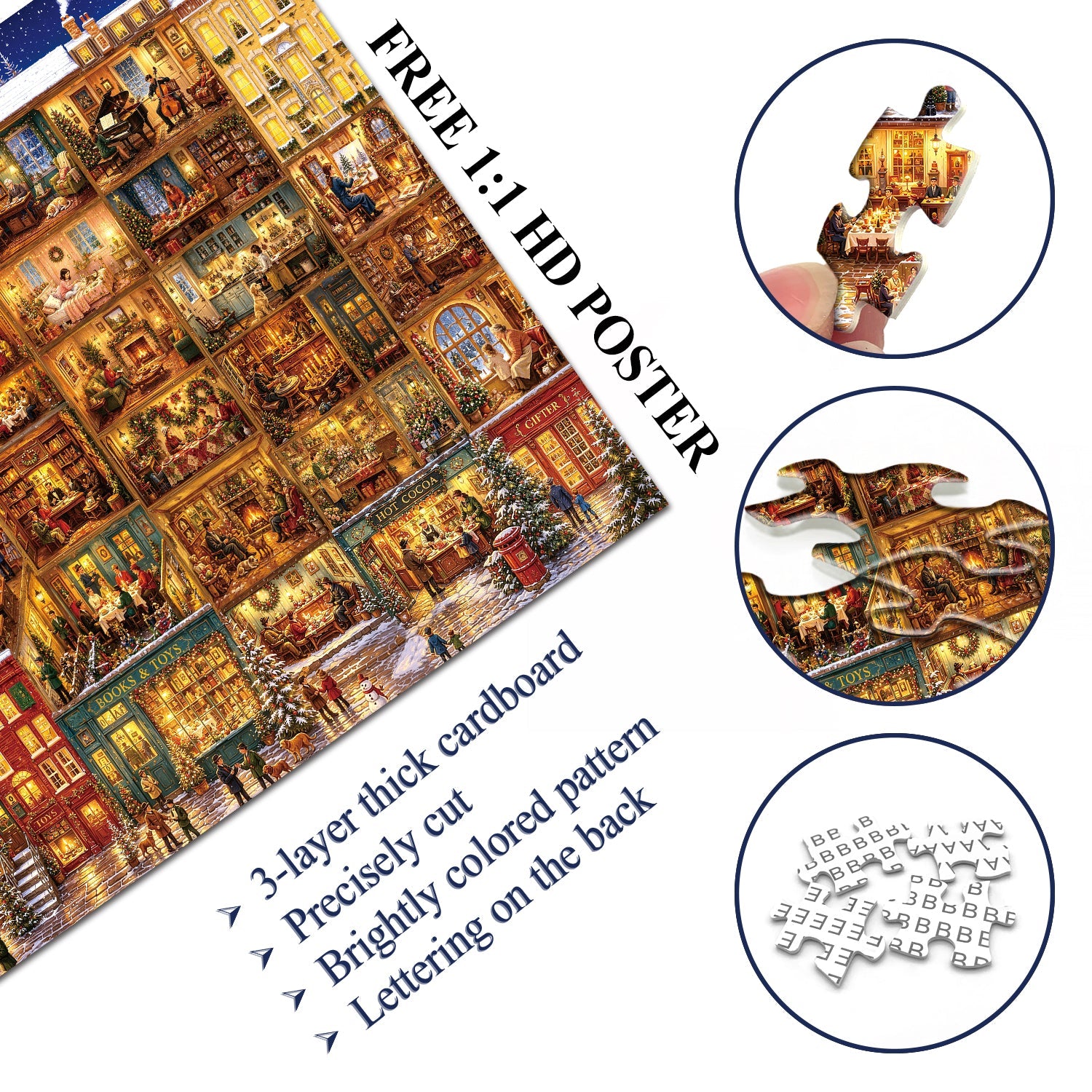 Starry Snow Town Jigsaw Puzzle 1000 Piece