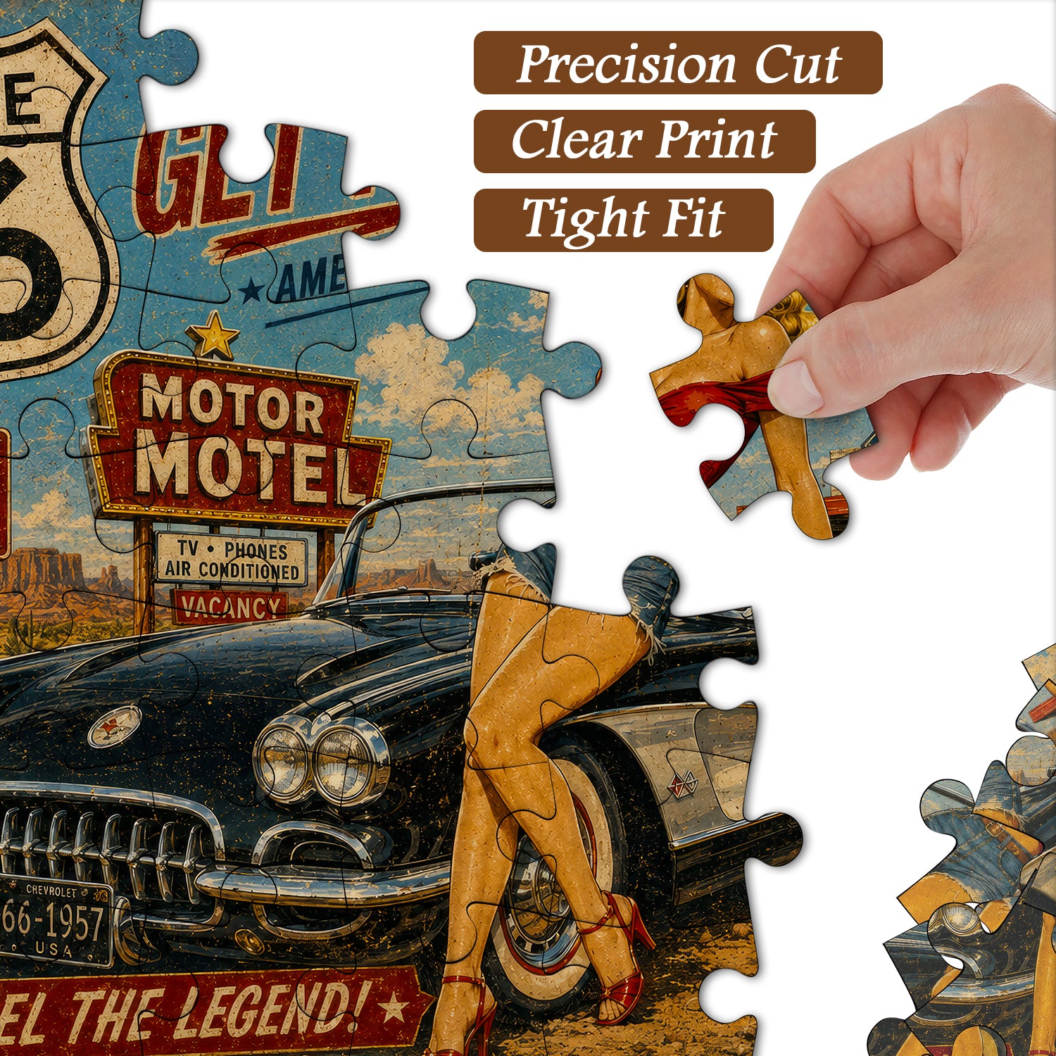 Route 66 Pin-Up Girl Jigsaw Puzzle 1000 Pieces