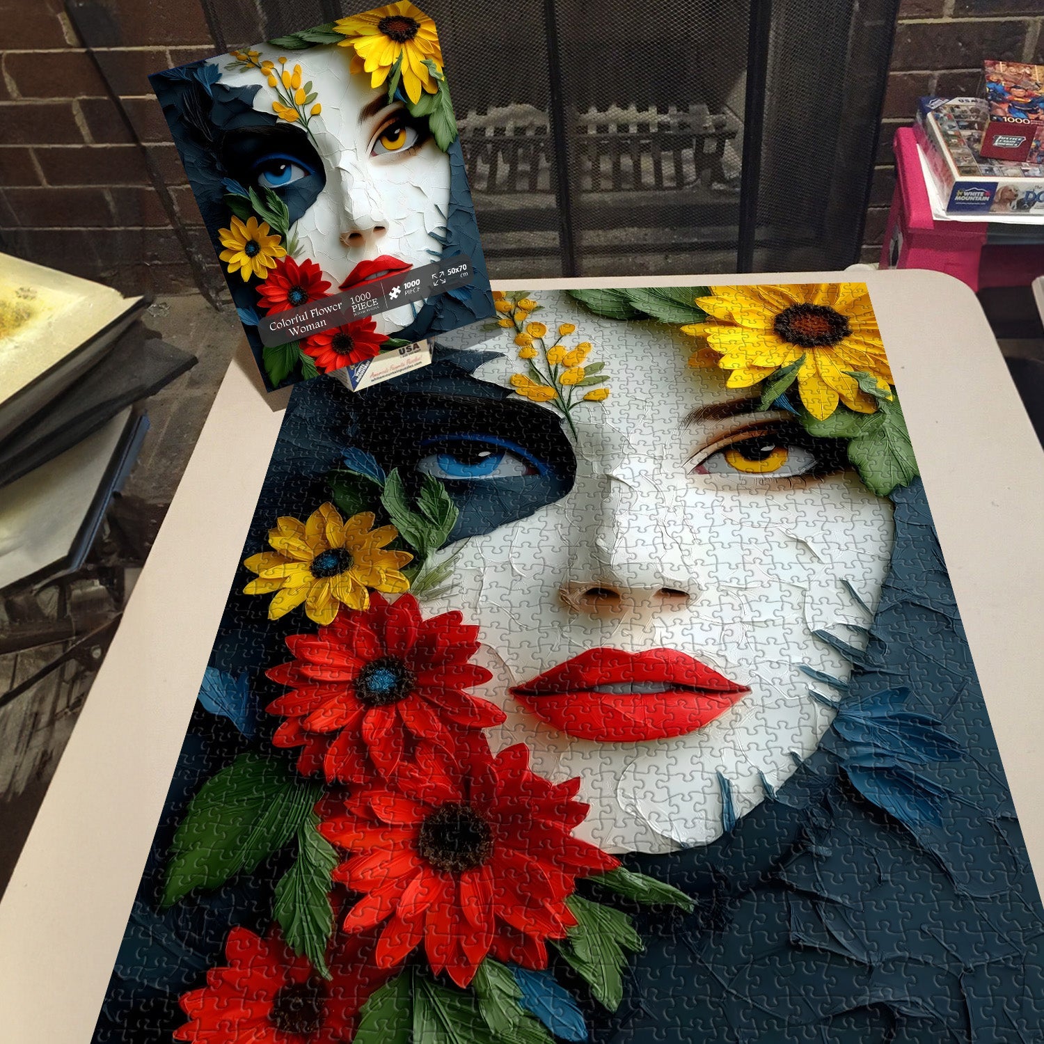 Colorful Flower Woman Jigsaw Puzzle 1000 Pieces