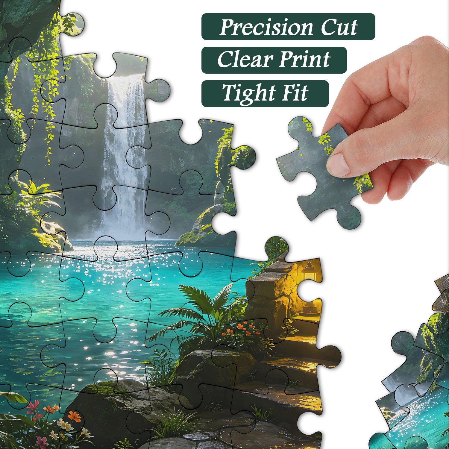 Puzzle de 1000 pièces Grotte de piscine turquoise