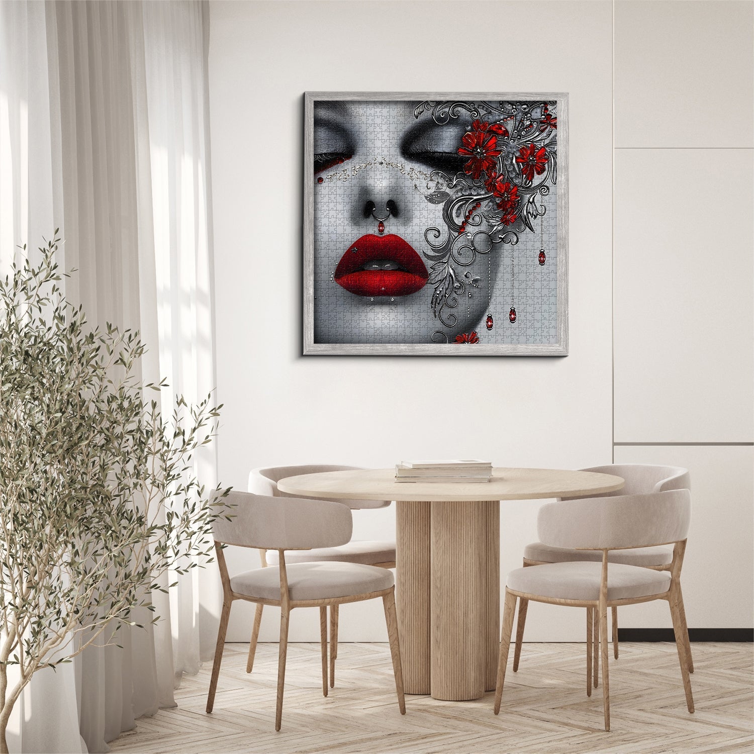 Crimson Lips Gem Grace Jigsaw Puzzle 1000 Pieces