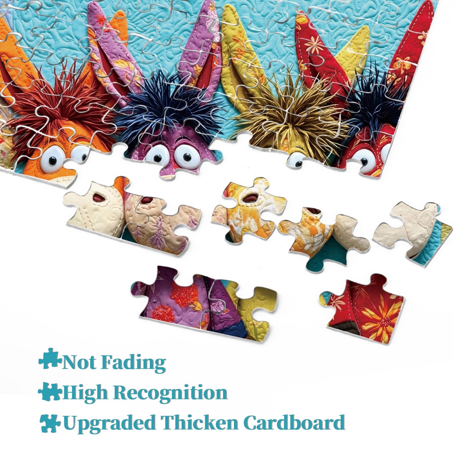 Quilted Donkeys Jigsaw Puzzle 1000 Pieces