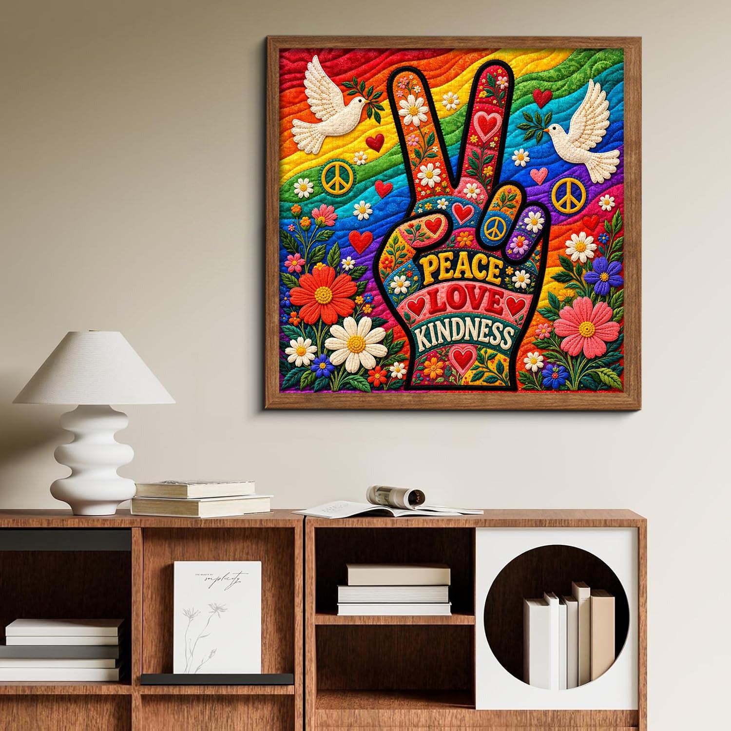 Peace, Love & Flowers Jigsaw Puzzle 1000 Pieces