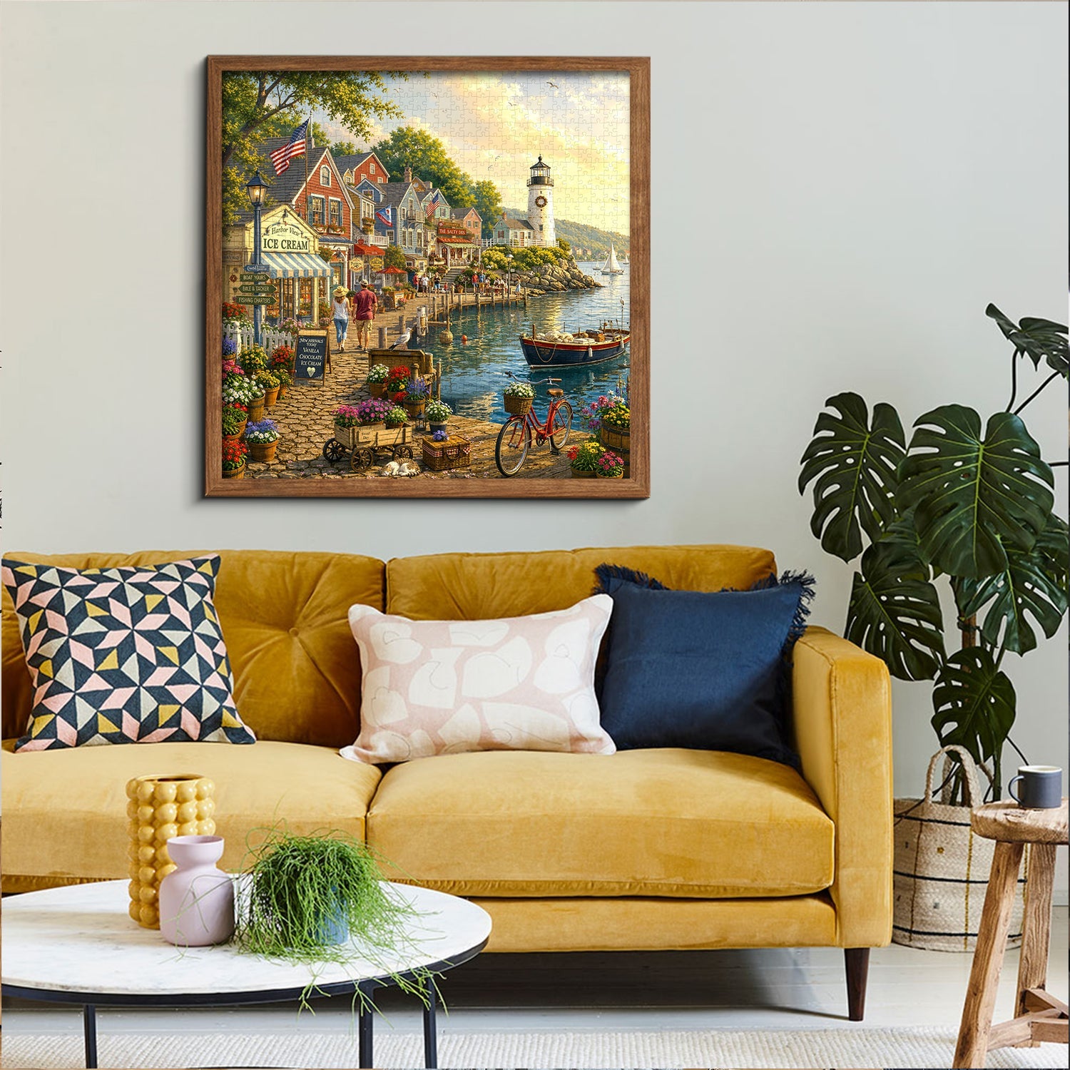 Village Harbor Jigsaw Puzzle 1000 Piece