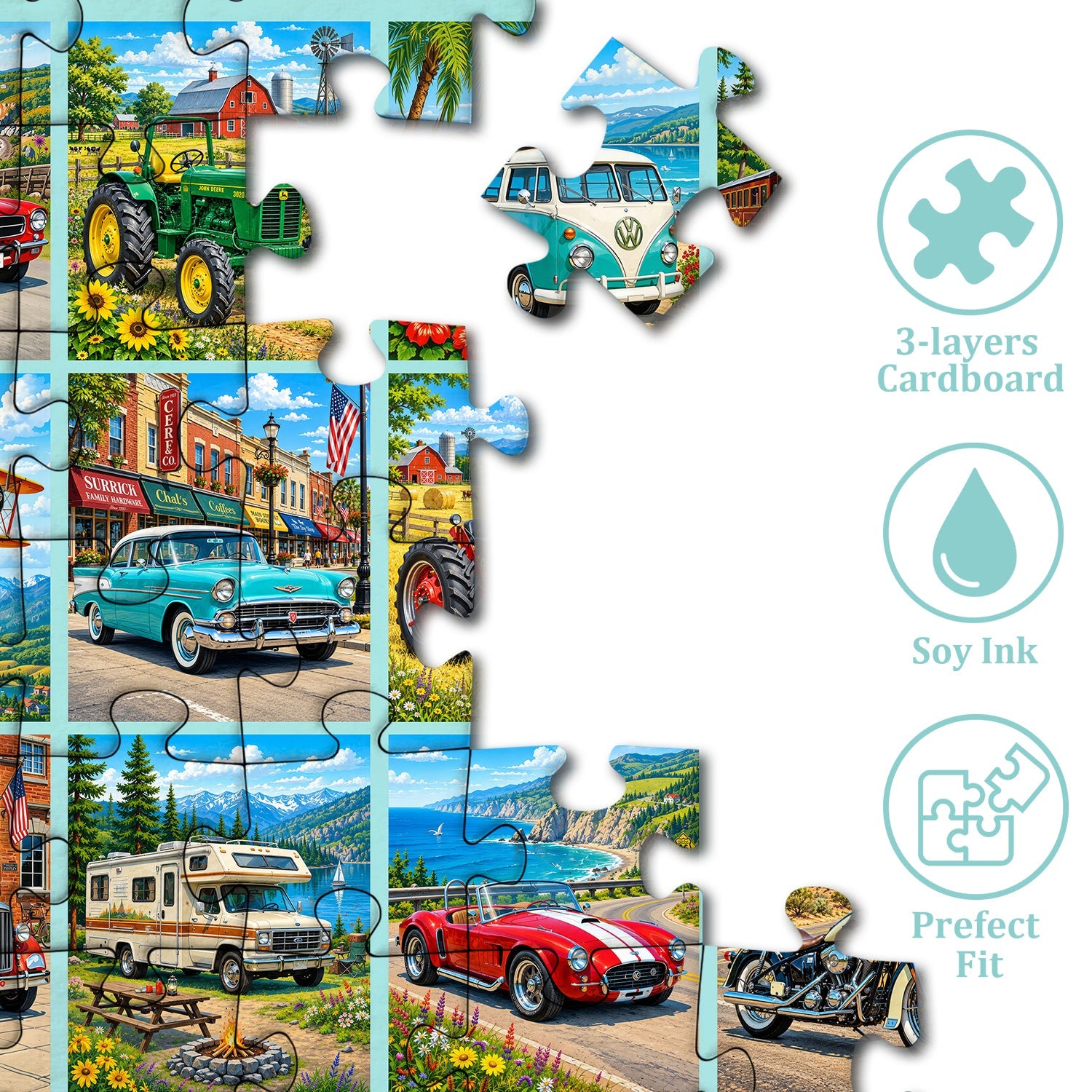 Vintage Transport Atlas Jigsaw Puzzle 1000 Piece
