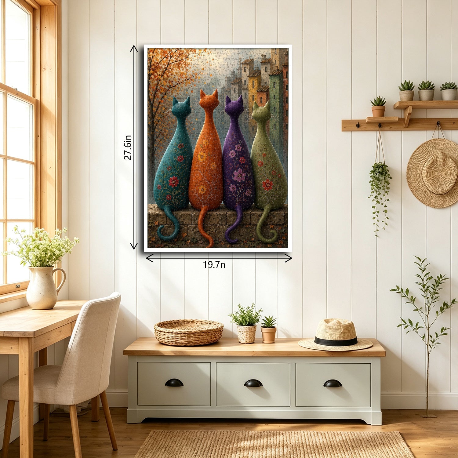 Autumn Cat Quartet Jigsaw Puzzle 1000 Piece