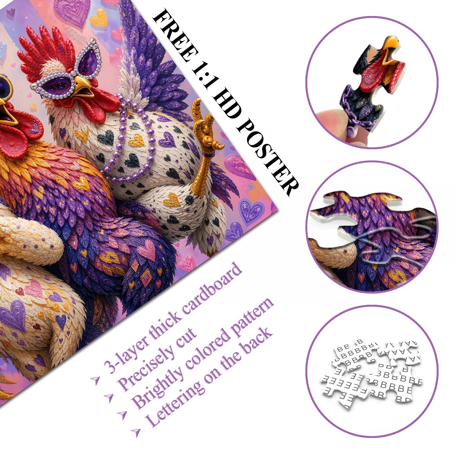 Cool Rooster Crew Jigsaw Puzzle 1000 Piece