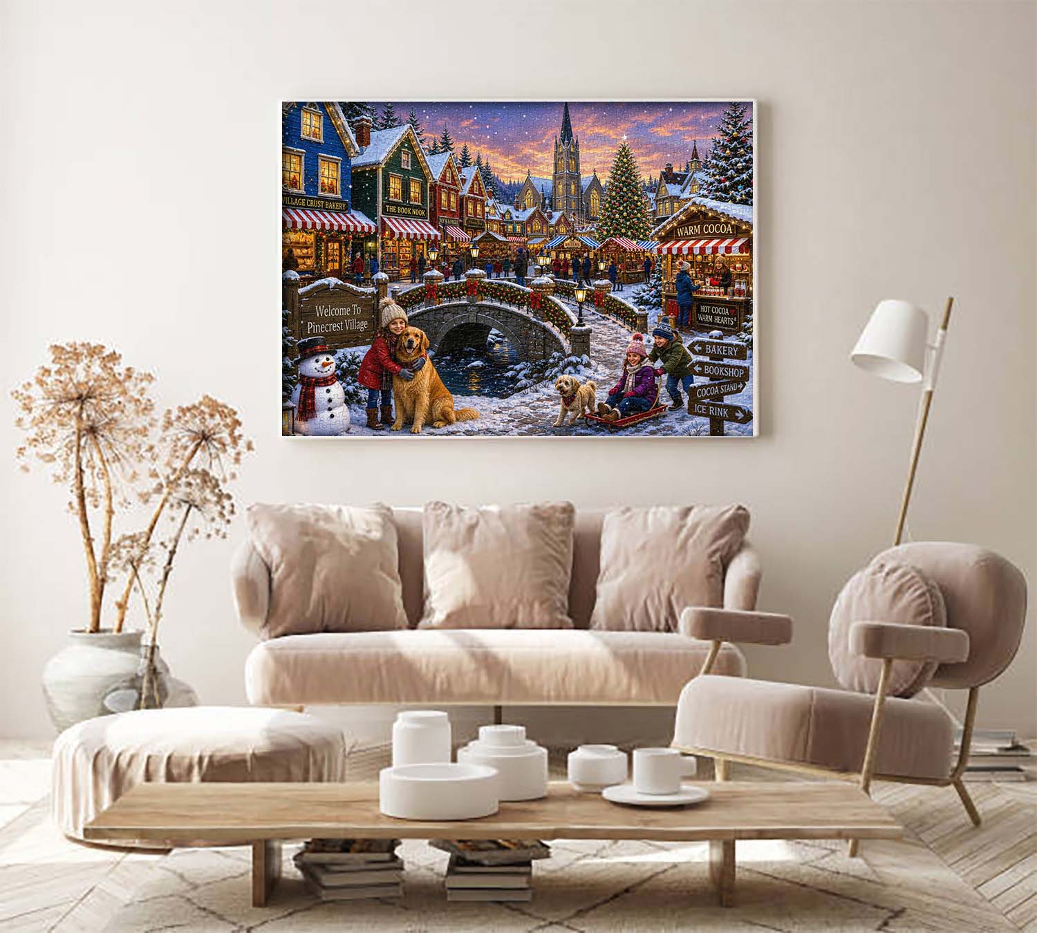 Warm Winter Village Jigsaw Puzzle 1000 Pieces
