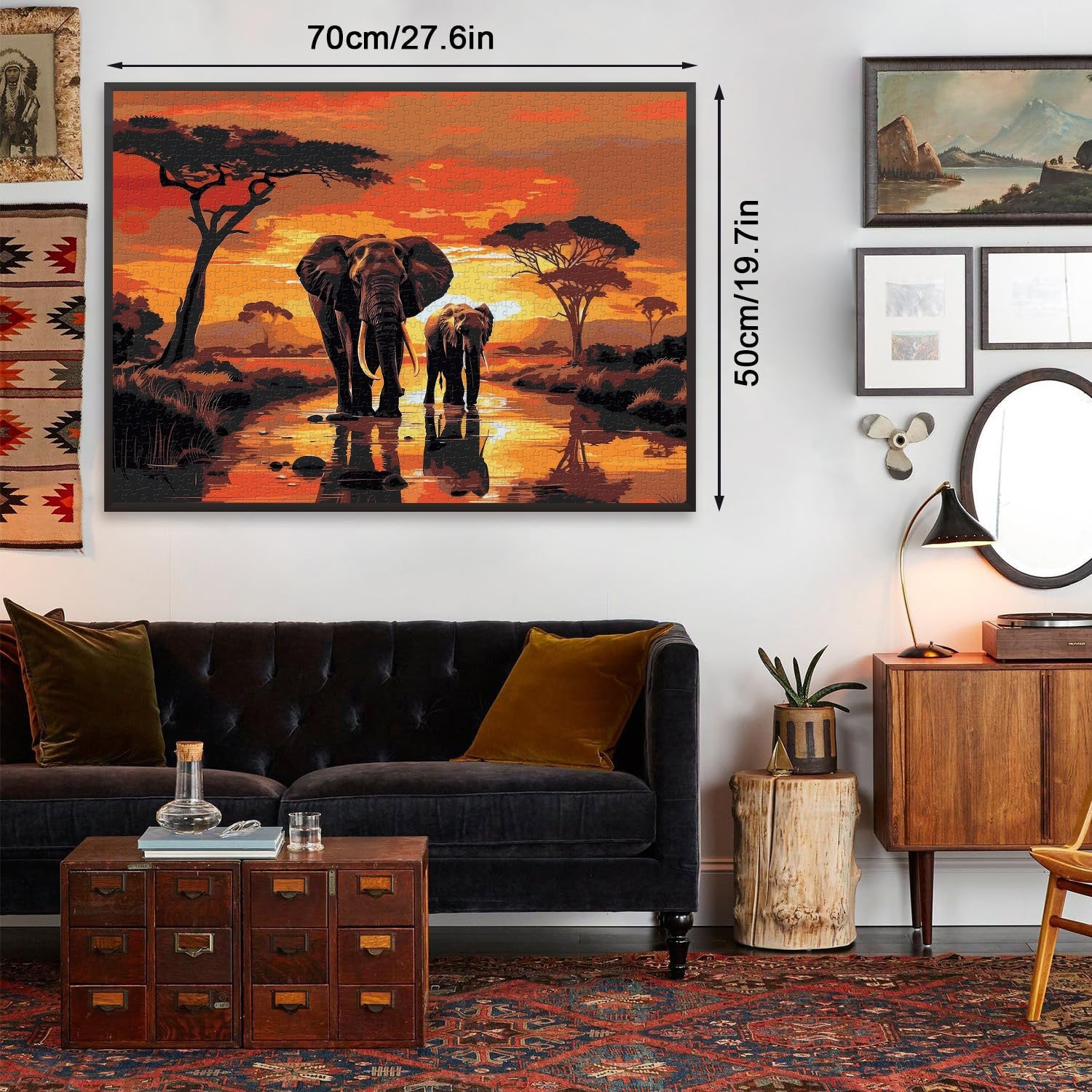 Sunset Elephant Jigsaw Puzzle 1000 Pieces