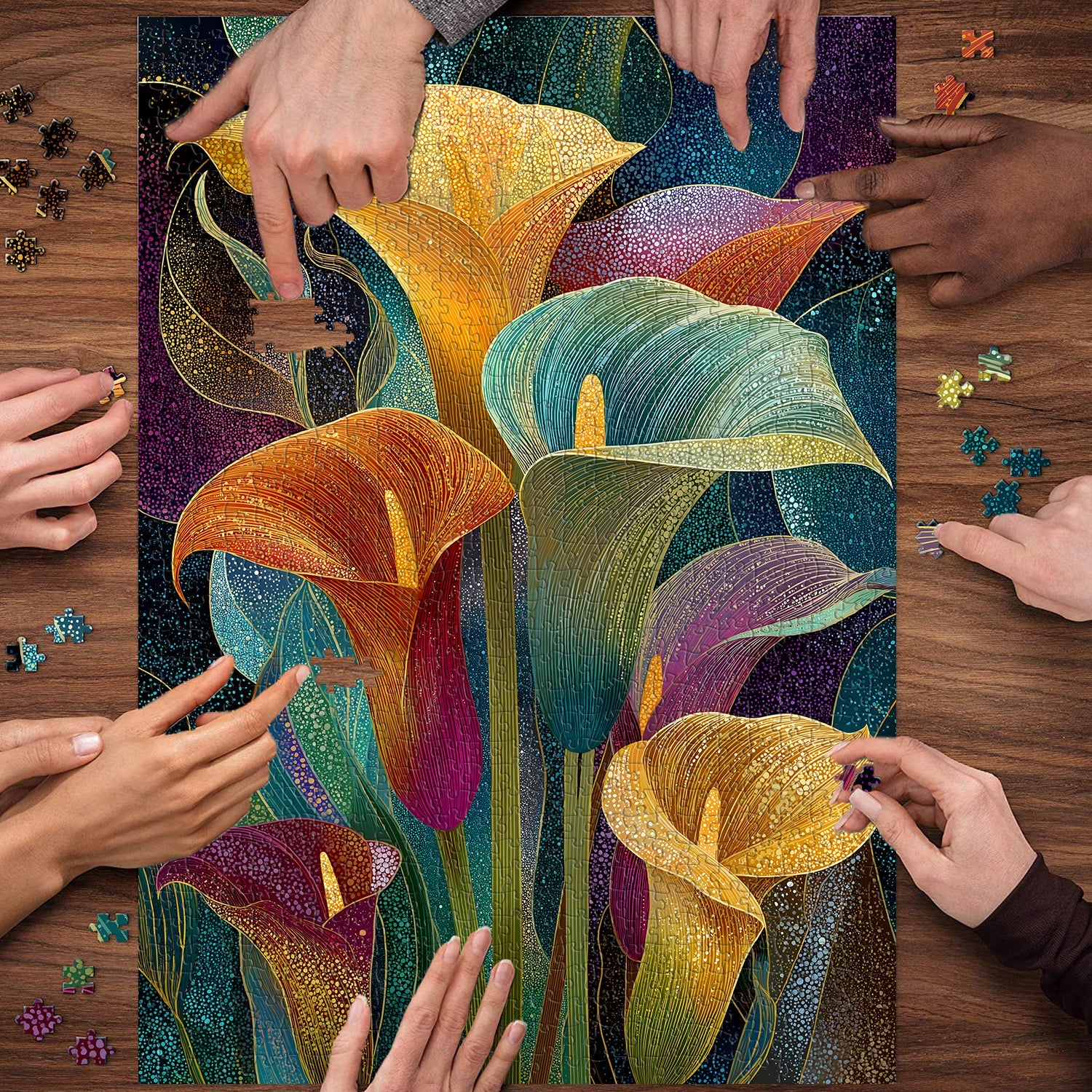 Casse-tête puzzle 1000 pièces « Arums colorés »