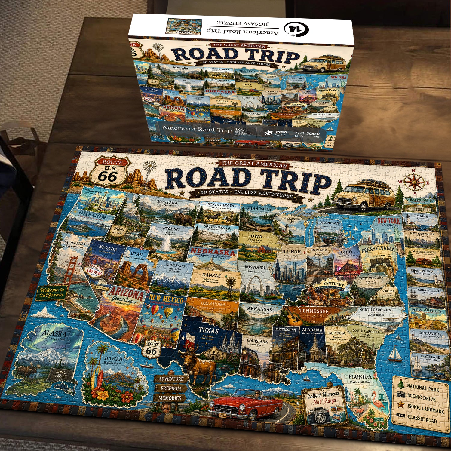 Puzzle de 1000 pièces Road Trip américain