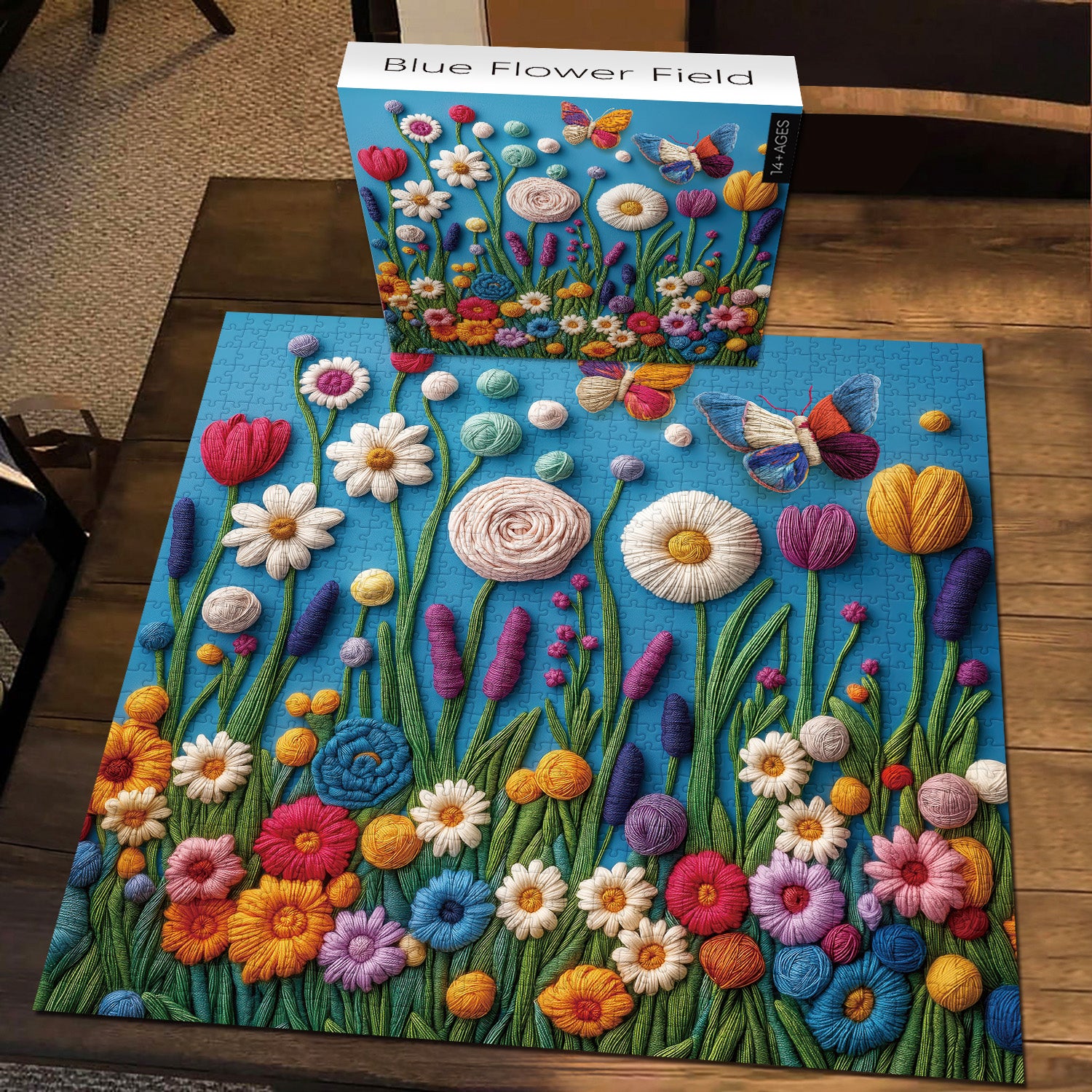 Blue Flower Field Jigsaw Puzzles 1000 Piece