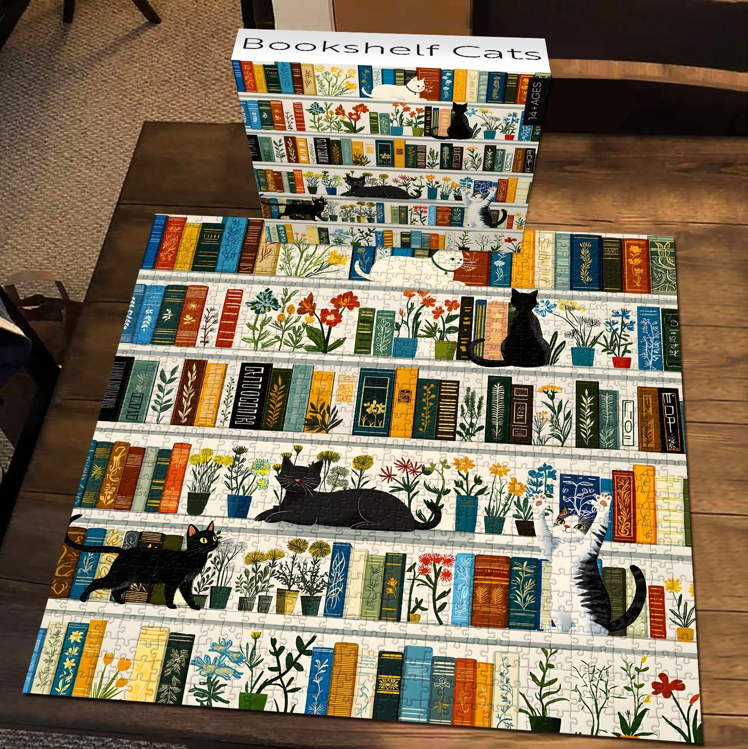 Bookshelf Cats Jigsaw Puzzle 1000 Pieces
