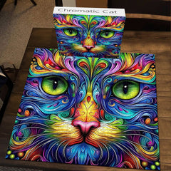 Puzzle en forme de chat chromatique 1000 pièces