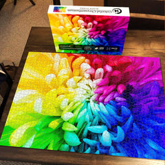 Puzzle en bois de 1000 pièces - Chrysanthème coloré impossible
