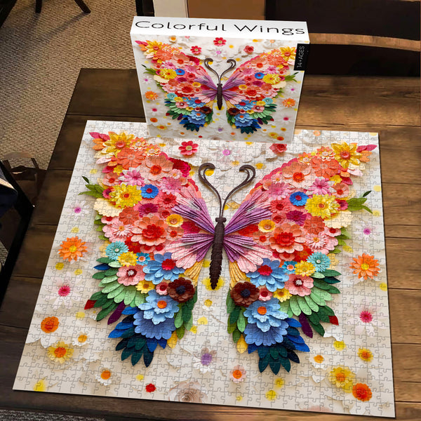 Puzzle di farfalle per adulti, 1000 pezzi, sfidanti puzzle colorati con fiori e farfalle con arte di carta, puzzle di piante animali difficili per adulti Puzzle di farfalle per adulti, 1000 pezzi, sfidanti puzzle colorati con fiori e farfalle con arte di carta, puzzle di piante animali difficili per adulti
