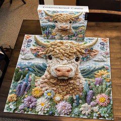 Embroidered Cattle Jigsaw Puzzle 1000 Pieces