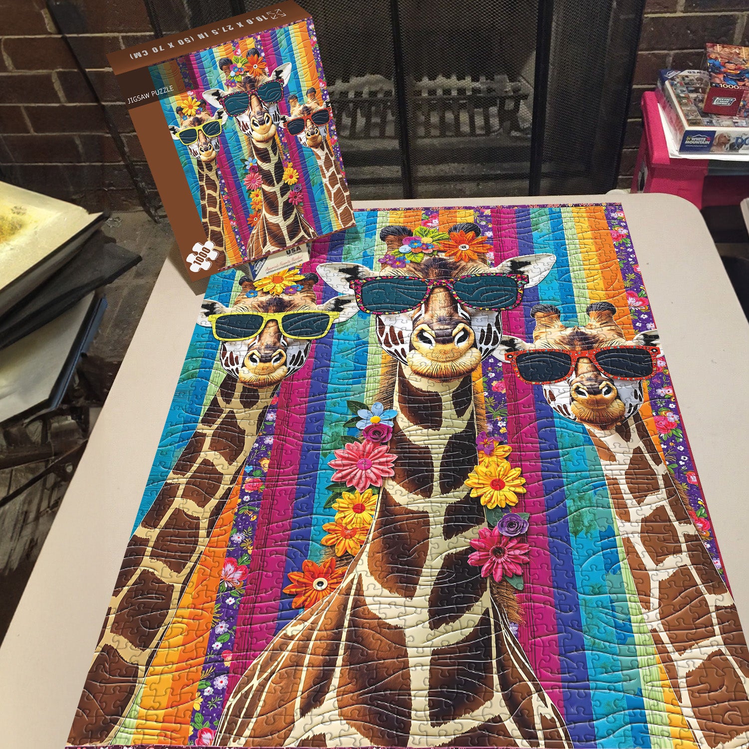 Fabric Giraffe Jigsaw Puzzles 1000 Pieces