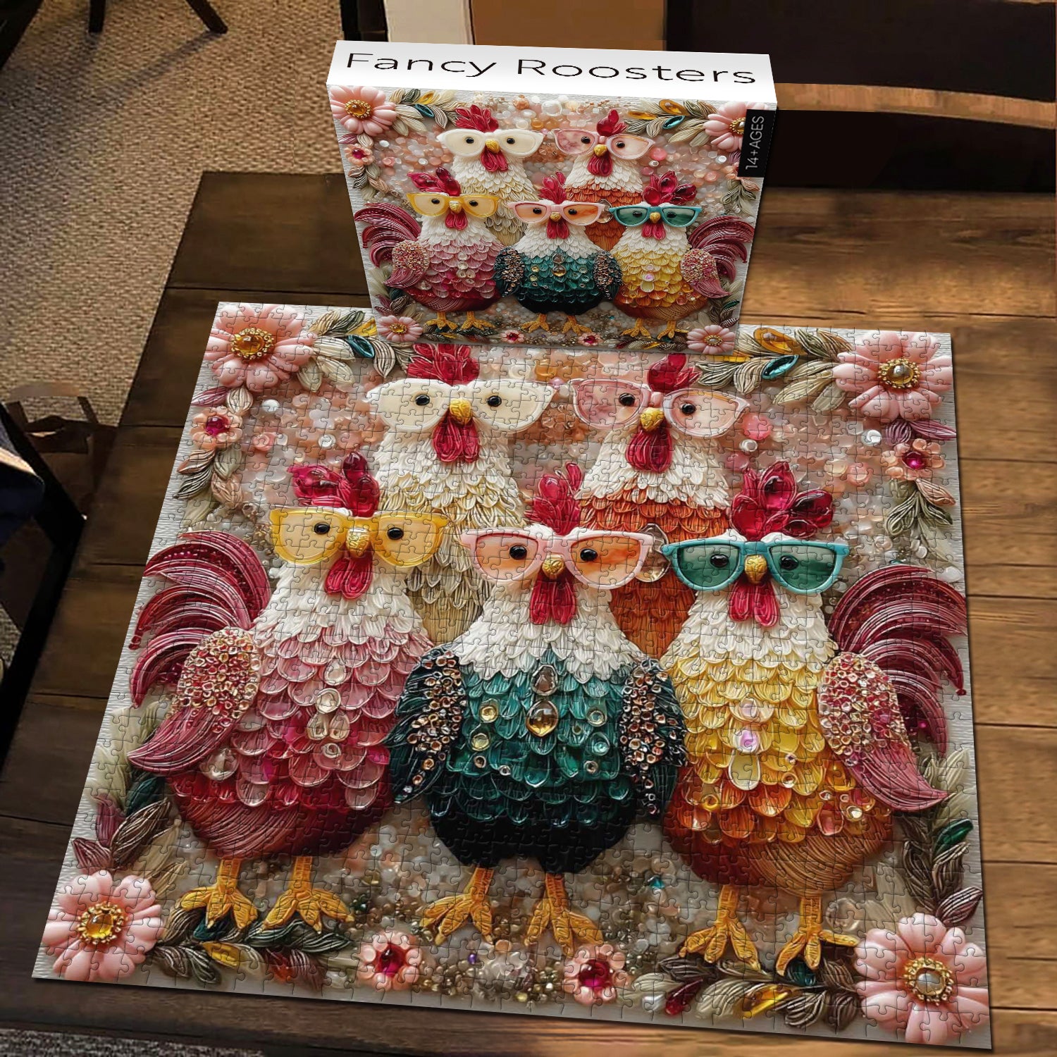 Fancy Roosters Jigsaw Puzzle 1000 Piece